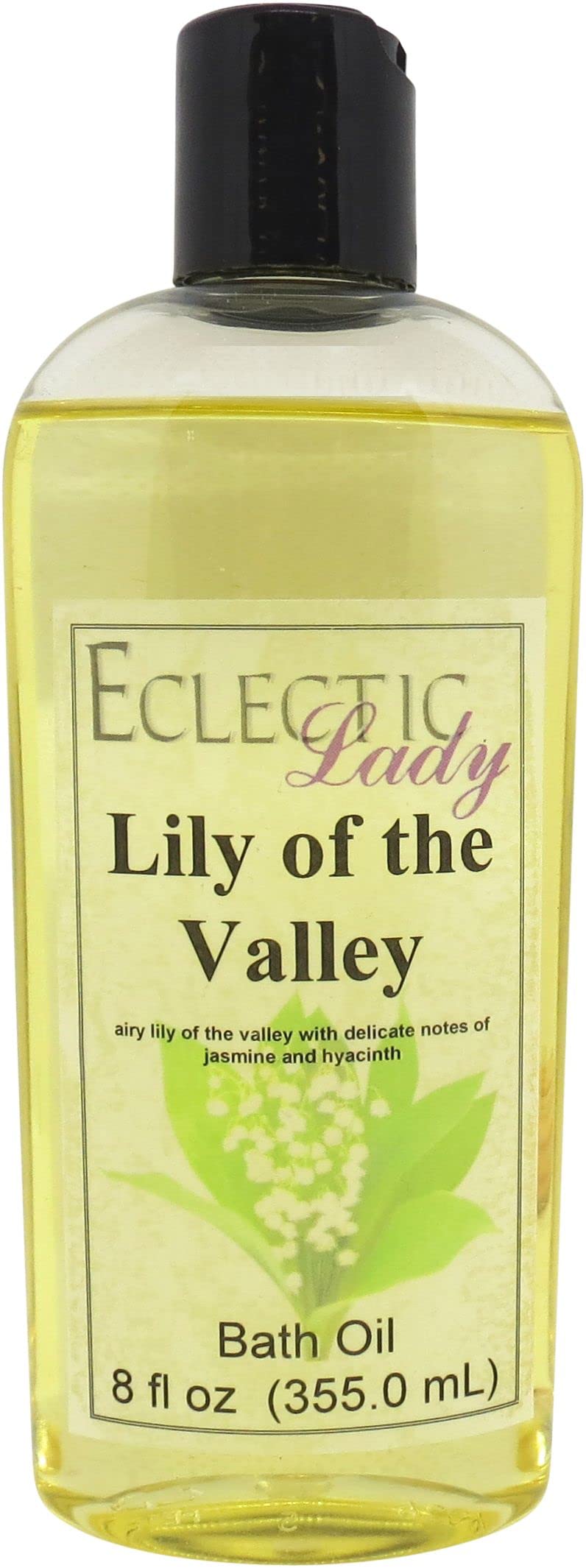 Eclectic Lady Lily of The Valley Scented Bath Oil - Relaxing & Moisturizing Body Oil for Dry & Sensitive Skin - 8 oz | Perfect for Spa Nights, Self-Care Rituals & Hydrating Showers