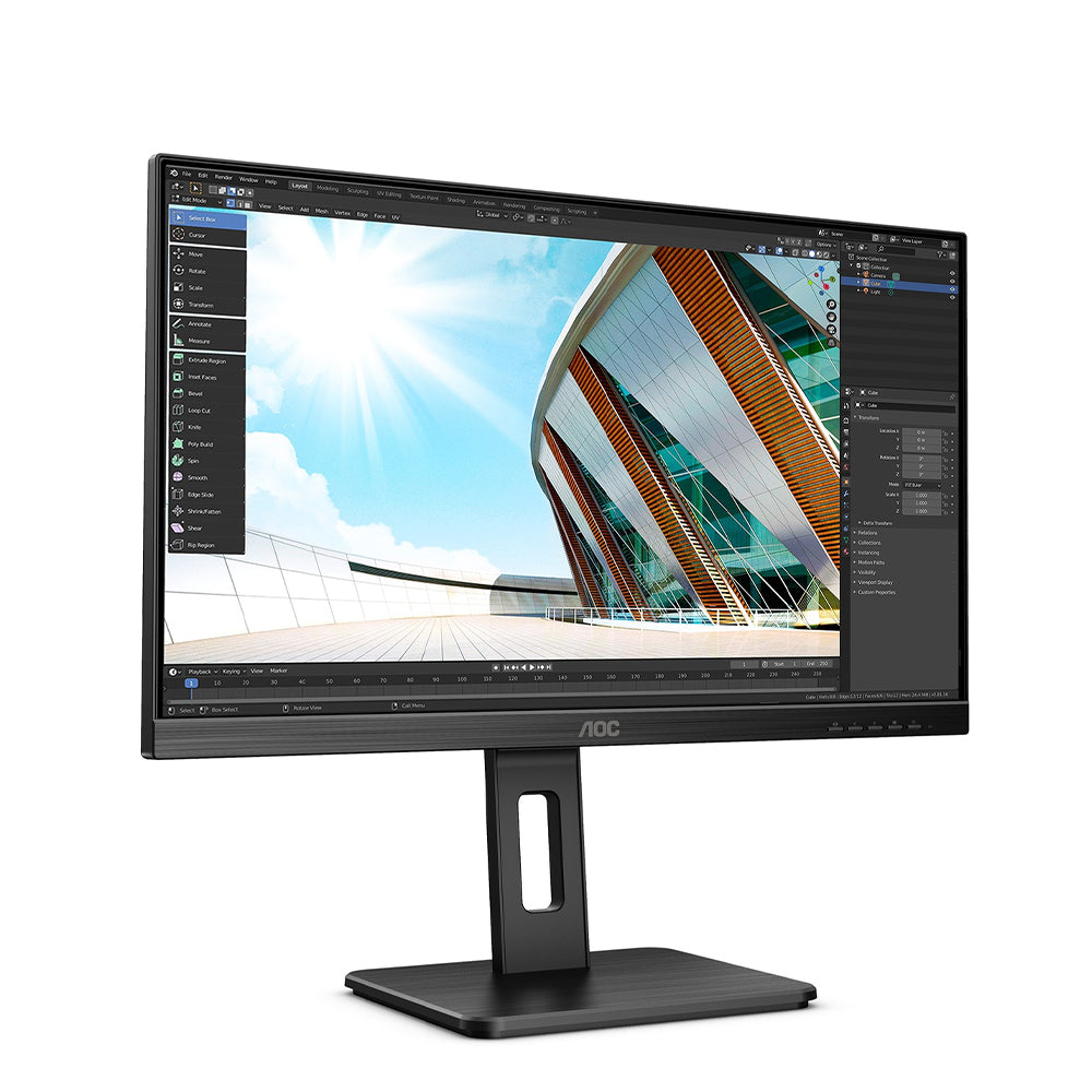 AOC 24P2Q 23.8 Inch FHD 1080p IPS Monitor - 4ms Response Time, 75Hz Refresh Rate, Frameless Design for Home Office, Gaming, and Professional Work