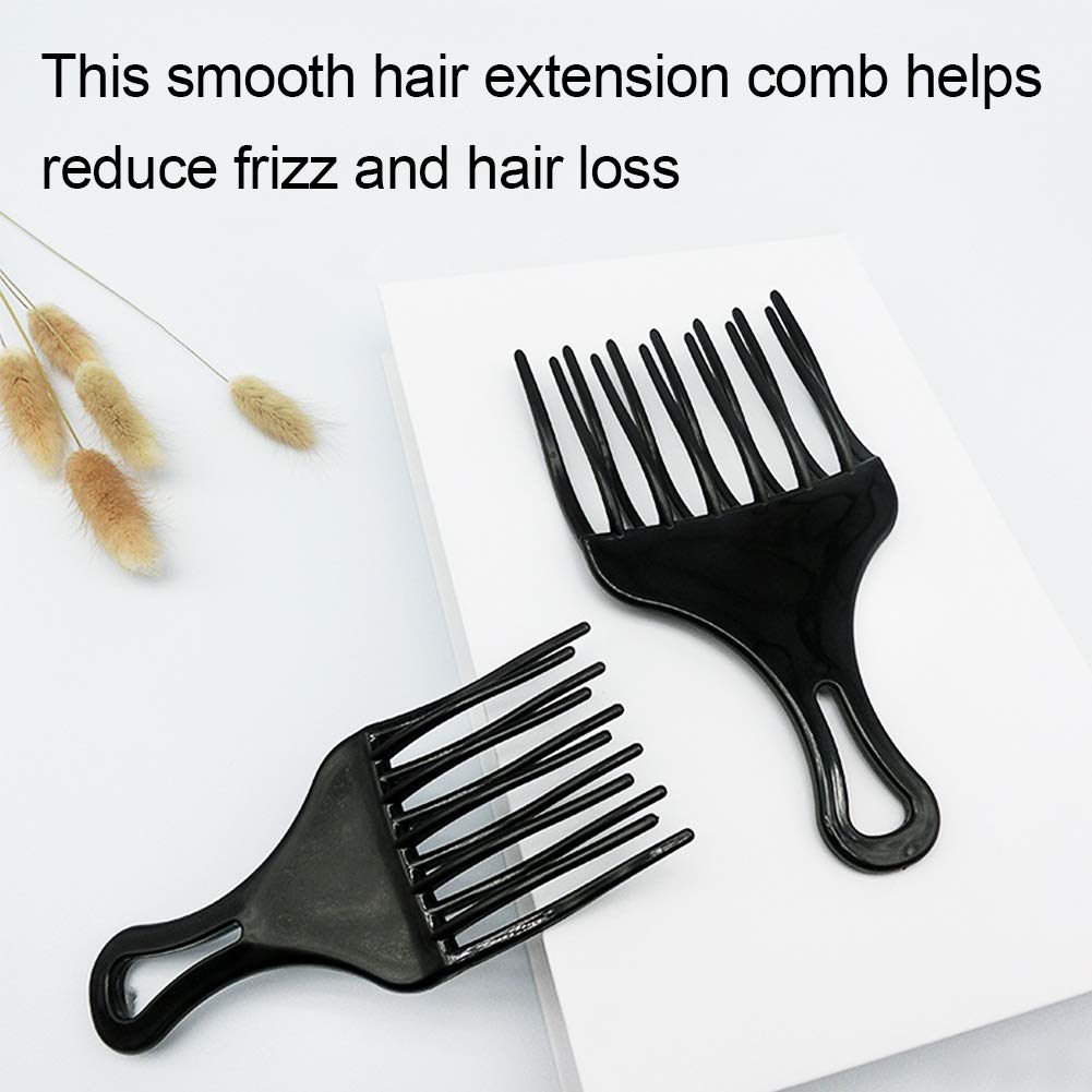 NALCY 4PCS Afro Hair Pick Comb Set - Plastic Wide Tooth Comb for Natural Curls, Perm & Styling - Perfect for Afro Hair, Curly Hair Care & Salon Styling Tools
