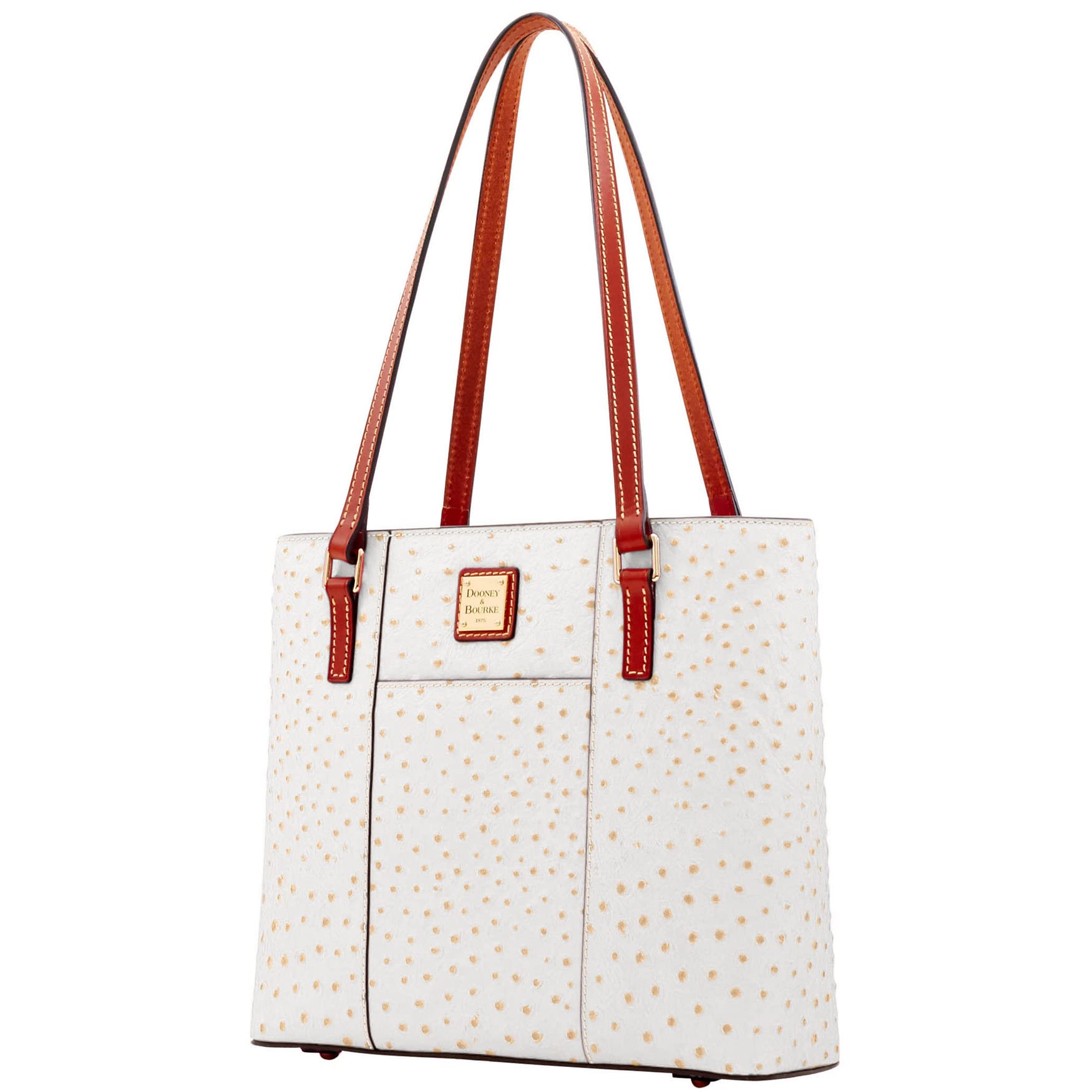 Dooney & Bourke Lexington Small Ostrich Leather Tote Handbag for Women - Stylish Crossbody Purse for Work, Travel & Everyday Use