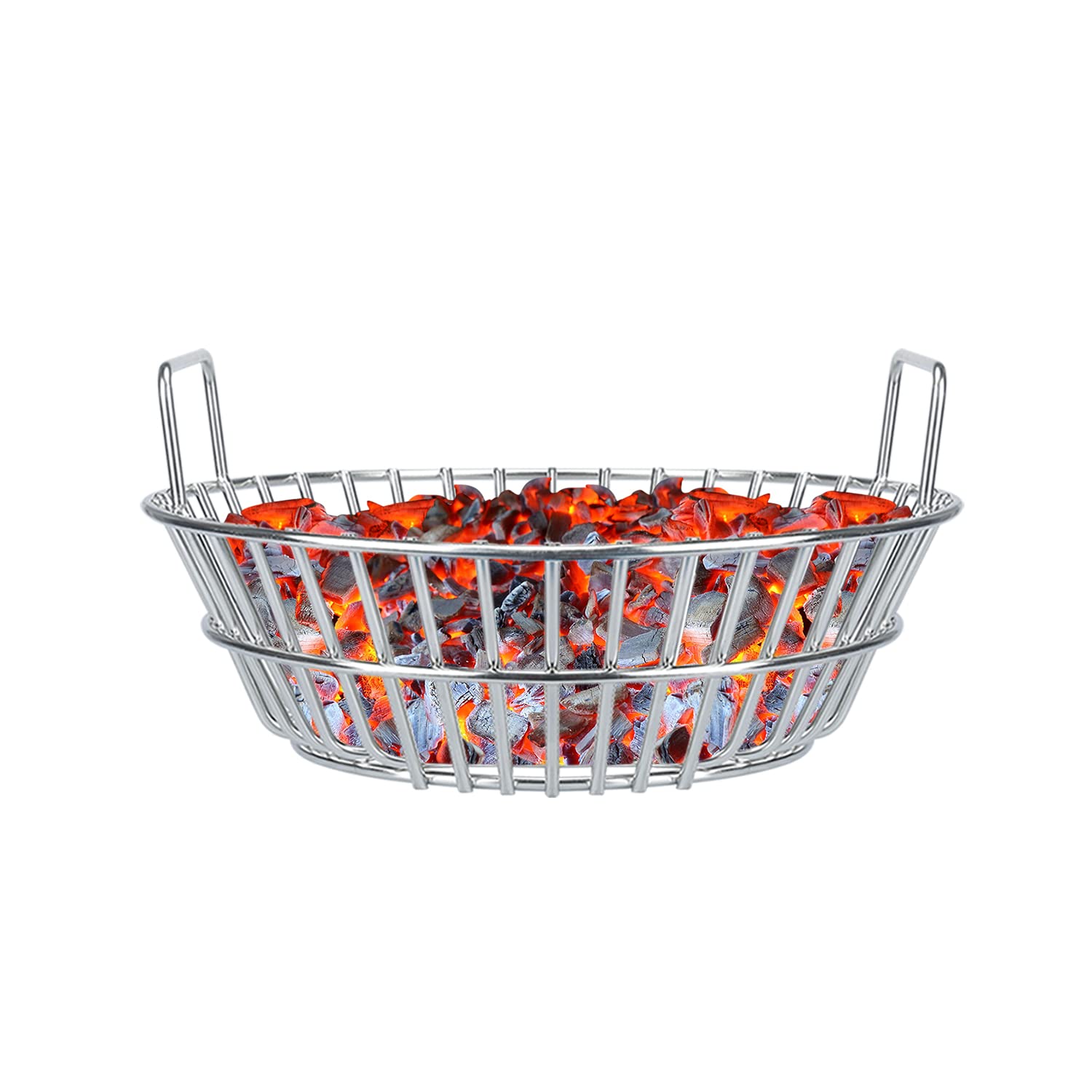 Premium Stainless Steel Charcoal Basket for Big Green Egg Large - 14 Inch Heavy Duty Grill Ash Basket for Smoking, Grilling & BBQ Accessories - Perfect for Outdoor Cooking, Camping & Backyard Parties