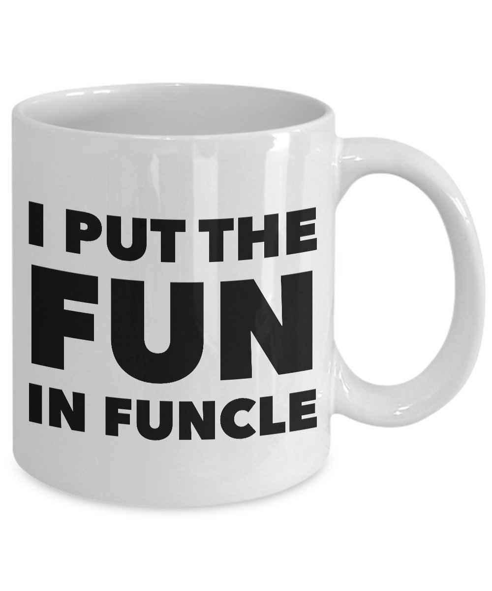 Funcle Gift Mug - Funny Ceramic Coffee Cup with 'I Put The Fun in Funcle' Design - Perfect for Uncle Birthday, Father's Day & Office Humor Gifts