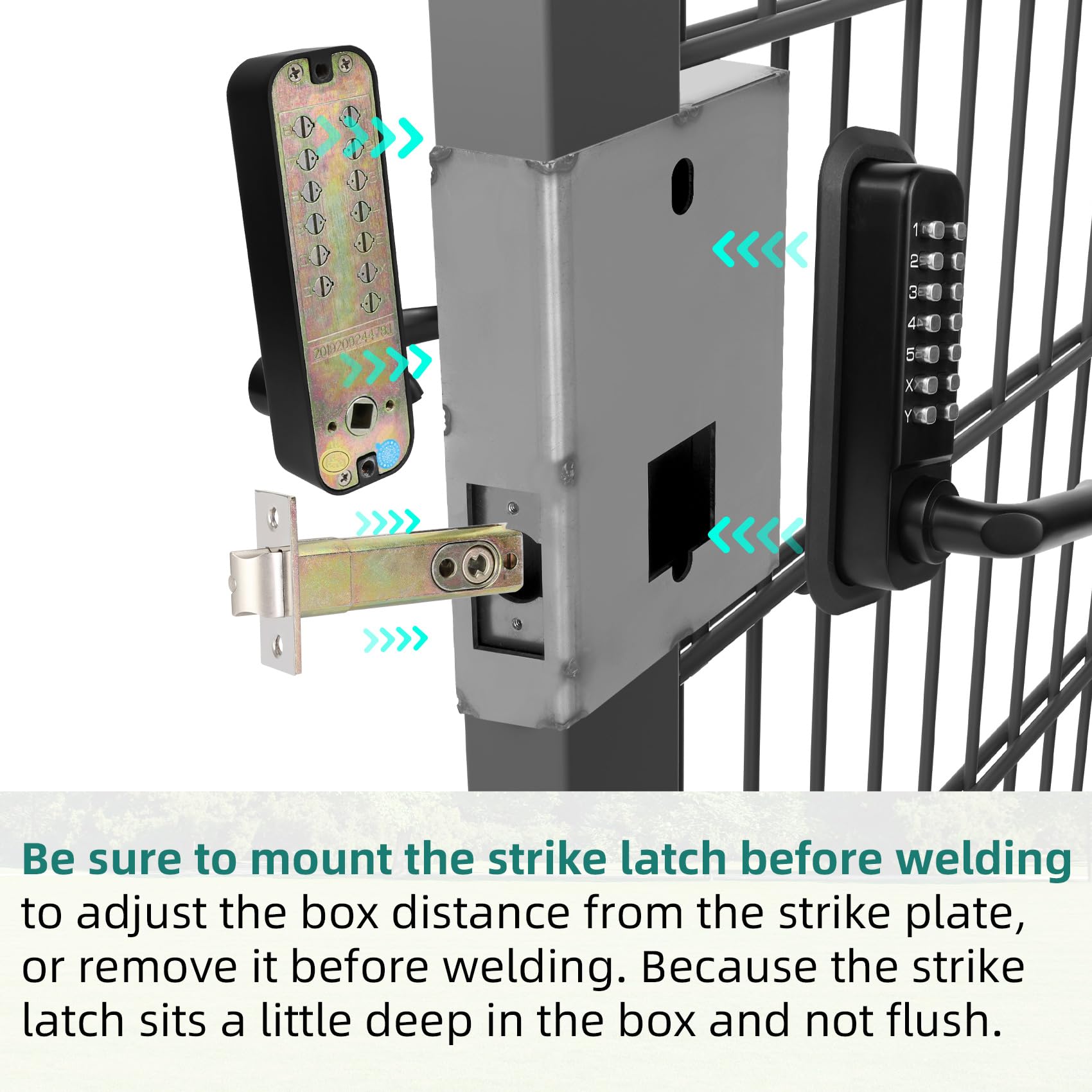 GB2020 Heavy Duty Steel Gate Lock Box with Double Keypad Mechanical Combination Lock - Secure Metal Gates & Fences (2-3/8