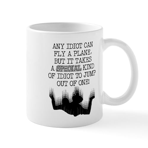 White - Special Idiot Skydiver Skydiving Funny T Shirt Mug