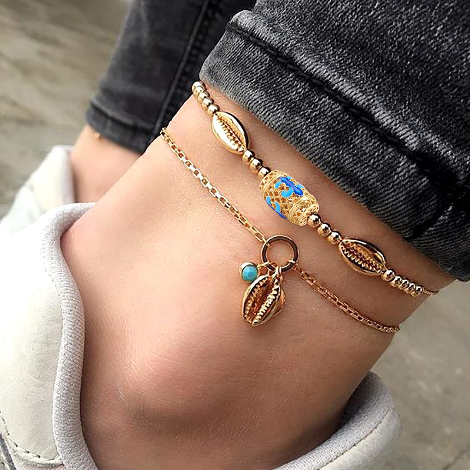 10Pcs 18x11.5mm Barrel Brass Enamel Beads - Blue Metal Flower Spacer Beads with Gold Plating for DIY Jewelry Making, Bracelets & Necklaces - Perfect for Boho, Handmade & Fashion Accessories