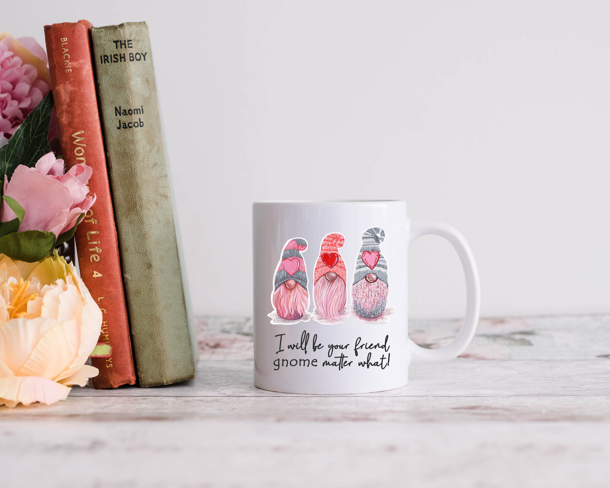 Friendship Gnome Love Mug for Women - Perfect Gift for Girlfriend, Coffee Lover, BFF & Best Friend - Valentine's Day Present for Home, Office & Cozy Moments
