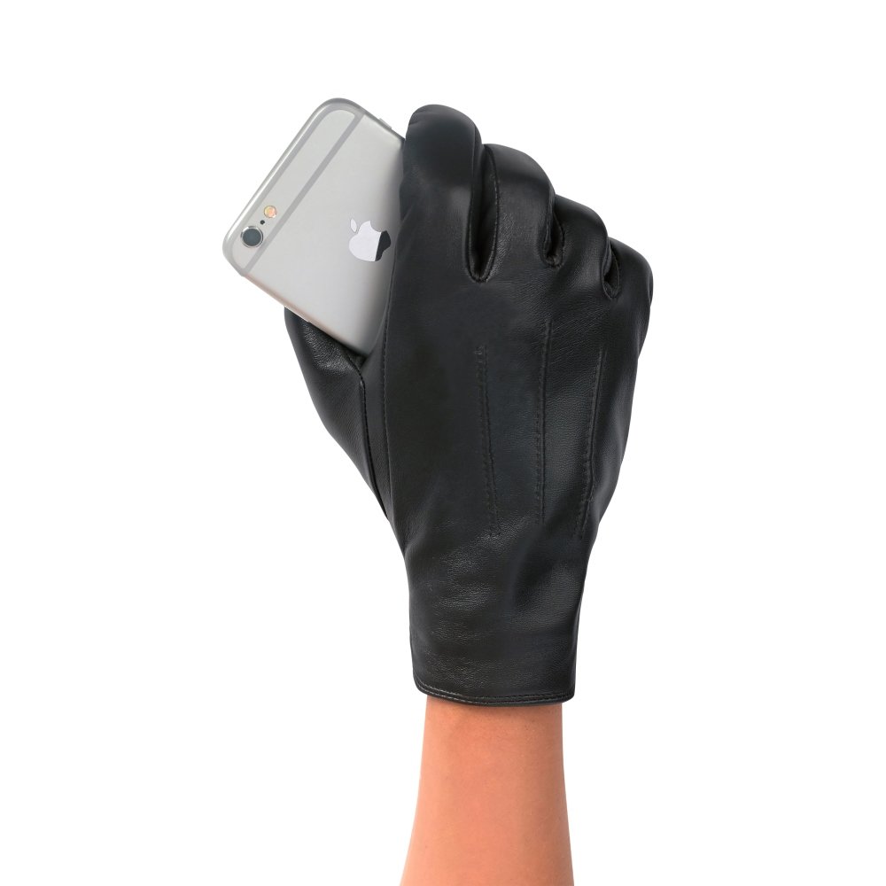 Glove.ly Women's Brown Leather Touch Screen Gloves - Small Size | Winter Warm Gloves for Smartphone Use, Driving & Outdoor Activities