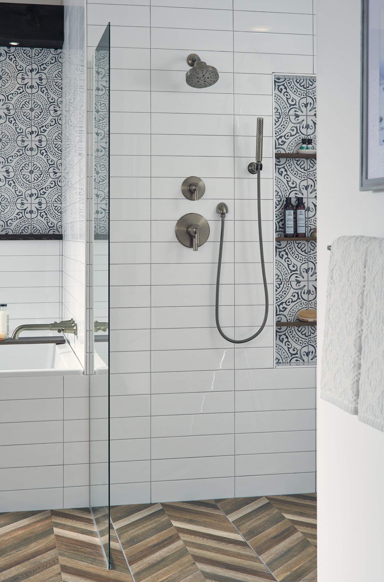 Delta Faucet Trinsic Single Spray Wall-Mount Hand Shower with Hose - Black Stainless Steel Handheld Shower Head (Model 55085-KS) for Bathroom, Spa, and Relaxing Shower Experience