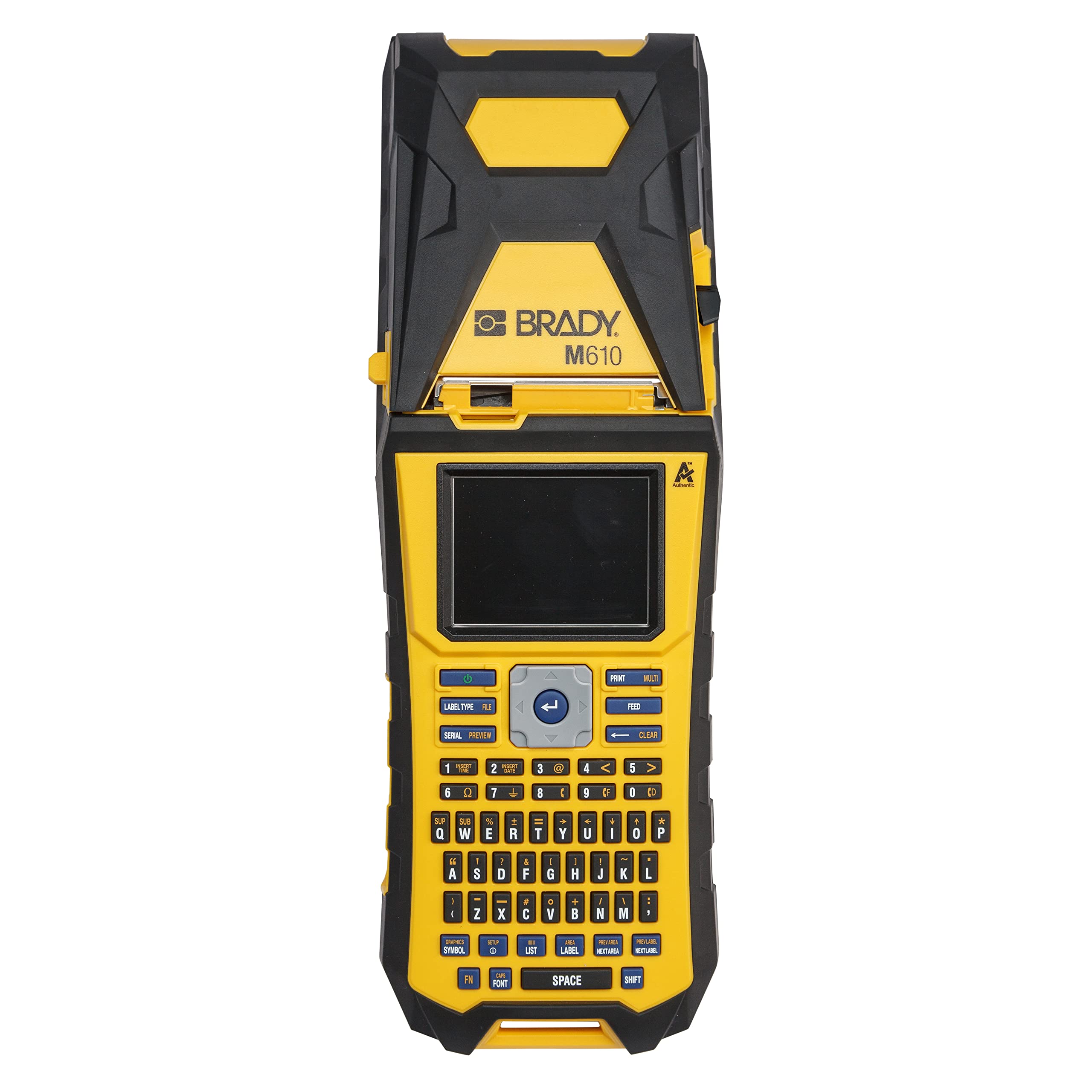 Brady M610 Handheld Label Maker - Durable Portable Label Printer with Wide Data Entry Options (Yellow/Gray) for Office, Warehouse & Industrial Organization