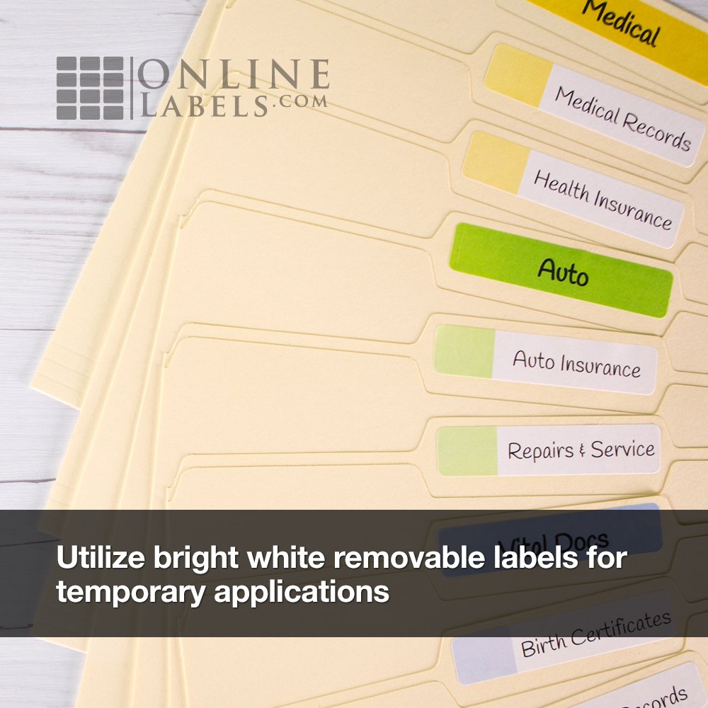 Removable Sticker Paper - White Matte, 25 Sheets, 8.5 x 11 Full Sheet Labels for Inkjet & Laser Printers | Perfect for DIY Crafts, Scrapbooking & Product Labeling by Online Labels