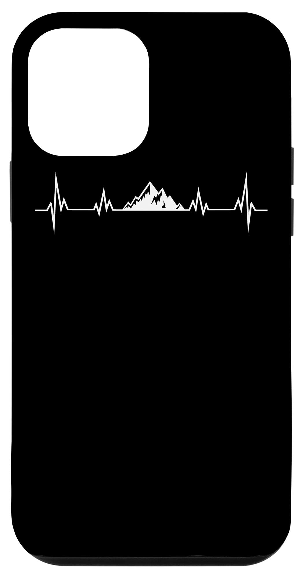 iPhone 12 Mini Protective Case with Heartbeat Mountains Design - Durable Phone Cover for Hiking, Climbing & Outdoor Adventures