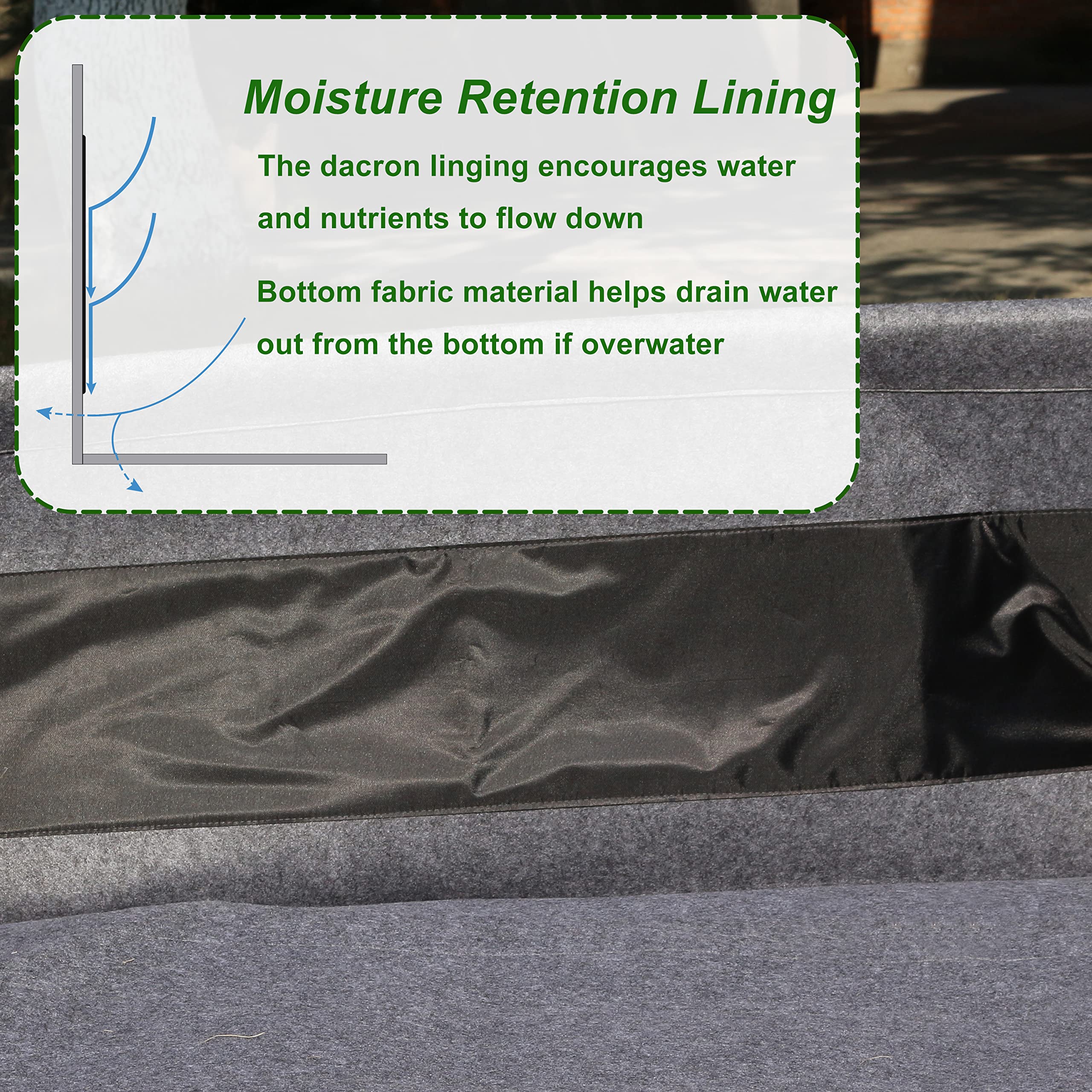 Gardzen Raised Garden Bed Kit - 4x8ft Fabric Planter Box for Vegetables, Herbs & Flowers | No-Till Living Soil Grow Bag | Perfect for Patio, Balcony & Backyard Gardening (Frame Not Included)