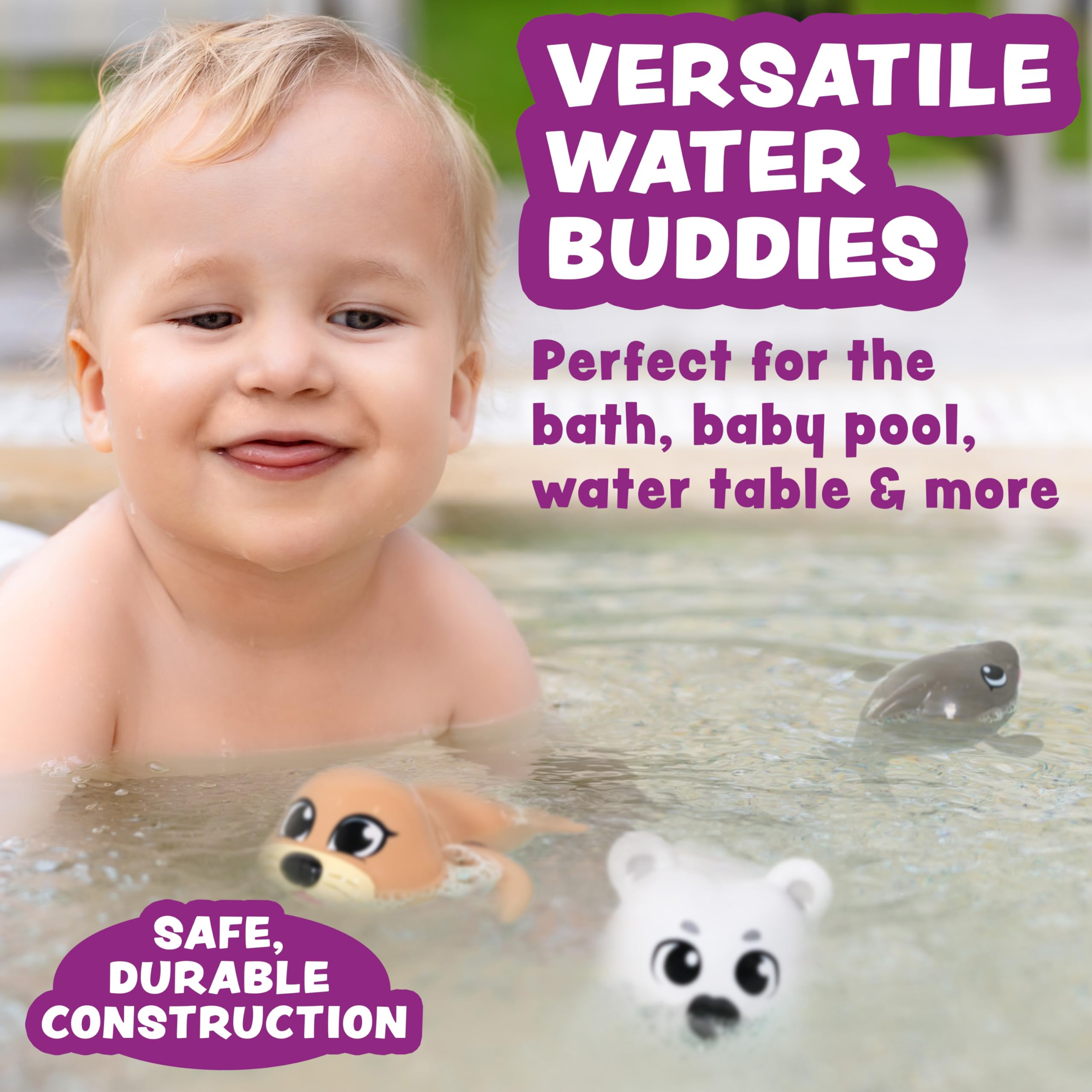Wind Up Swimming Baby & Toddler Bath Toys - Arctic 3 Pack | Interactive Water Toys for Bathtub, Pool & Water Table | Fun Learning Bath Time & Outdoor Play | Safe for Babies & Kids