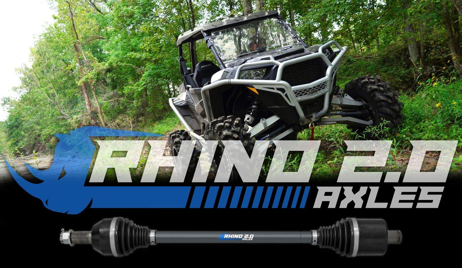 SuperATV Heavy Duty Rhino 2.0 Rear Axle for 2015-2018 Polaris Ranger XP 1000 - 2X Stronger Than Stock, Chromoly Steel Construction, Heat Treated, Maximized CV Size - Perfect for Off-Roading, Mudding & Heavy-Duty Work