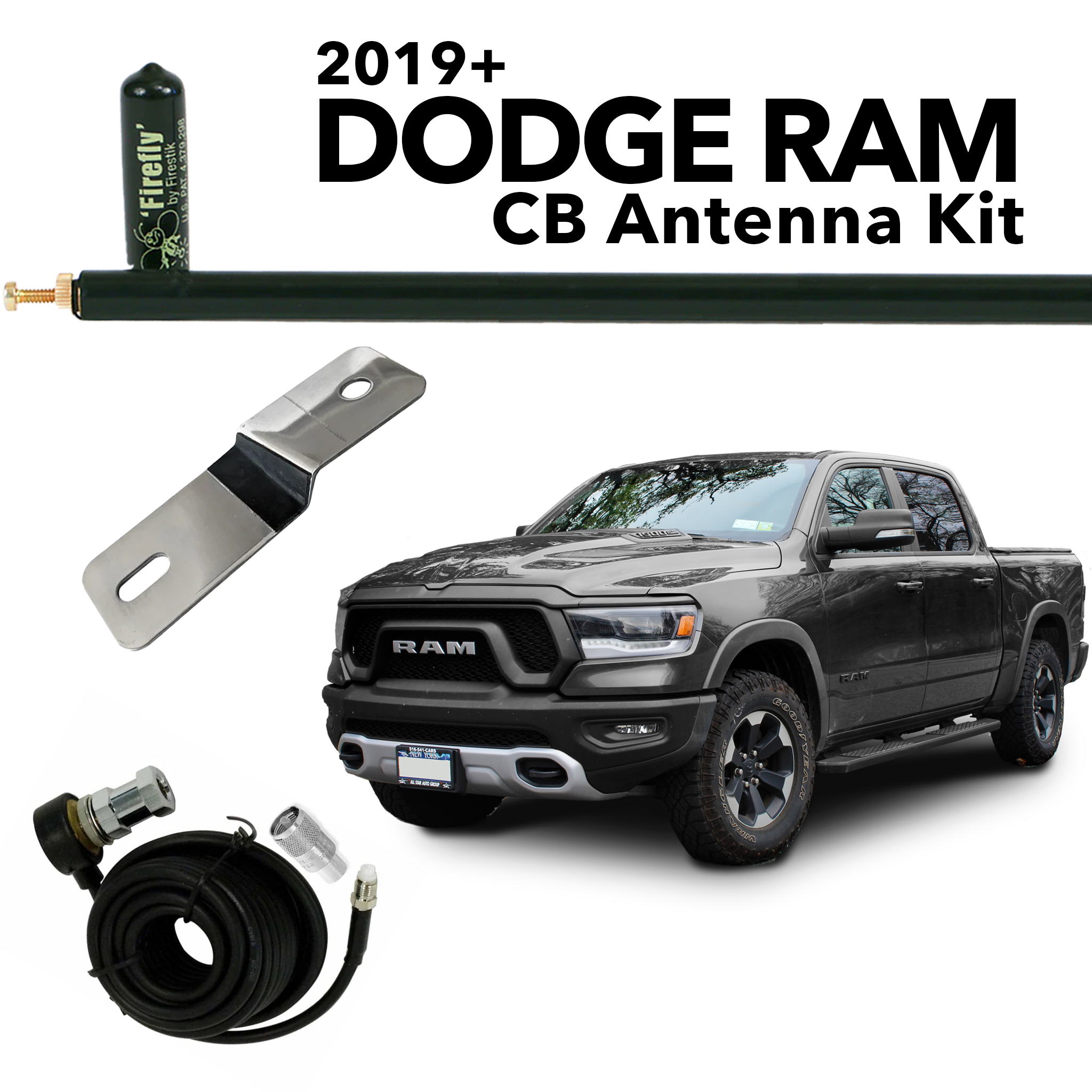 2019-2023 Dodge Ram CB Antenna Kit - Heavy Duty Truck Radio Communication System for Off-Roading, Camping & Emergency Preparedness