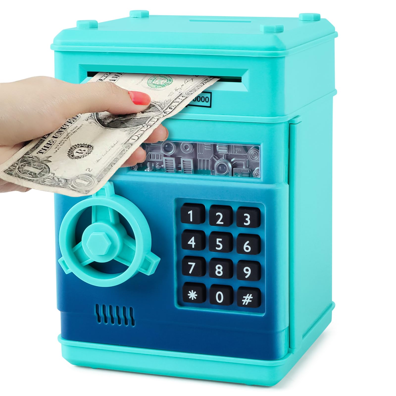 Refasy Electronic Piggy Bank with ATM Function - Digital Money Saving Coin Bank for Kids Ages 3-12 - Fun Educational Toy Gift for Boys & Girls - Perfect for Birthday, Christmas & Allowance Savings
