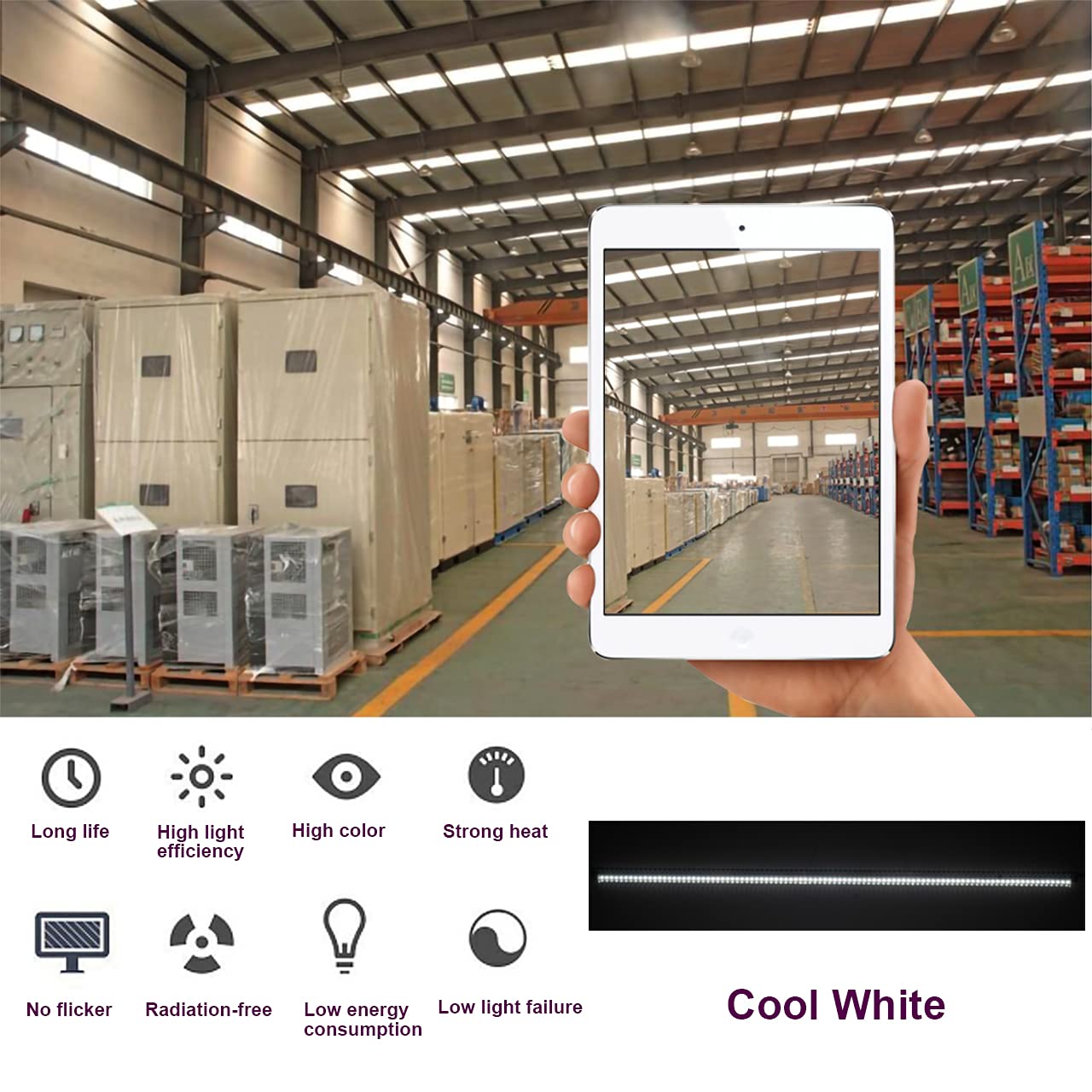 24 Pack 2FT 10W 6000K Daylight White LED Shop Lights - Linkable T8 Integrated Tube Lights with Clear Cover & On/Off Switch - Perfect for Garage, Workshop, Workbench, Kitchen Under Cabinet Lighting and Commercial Spaces