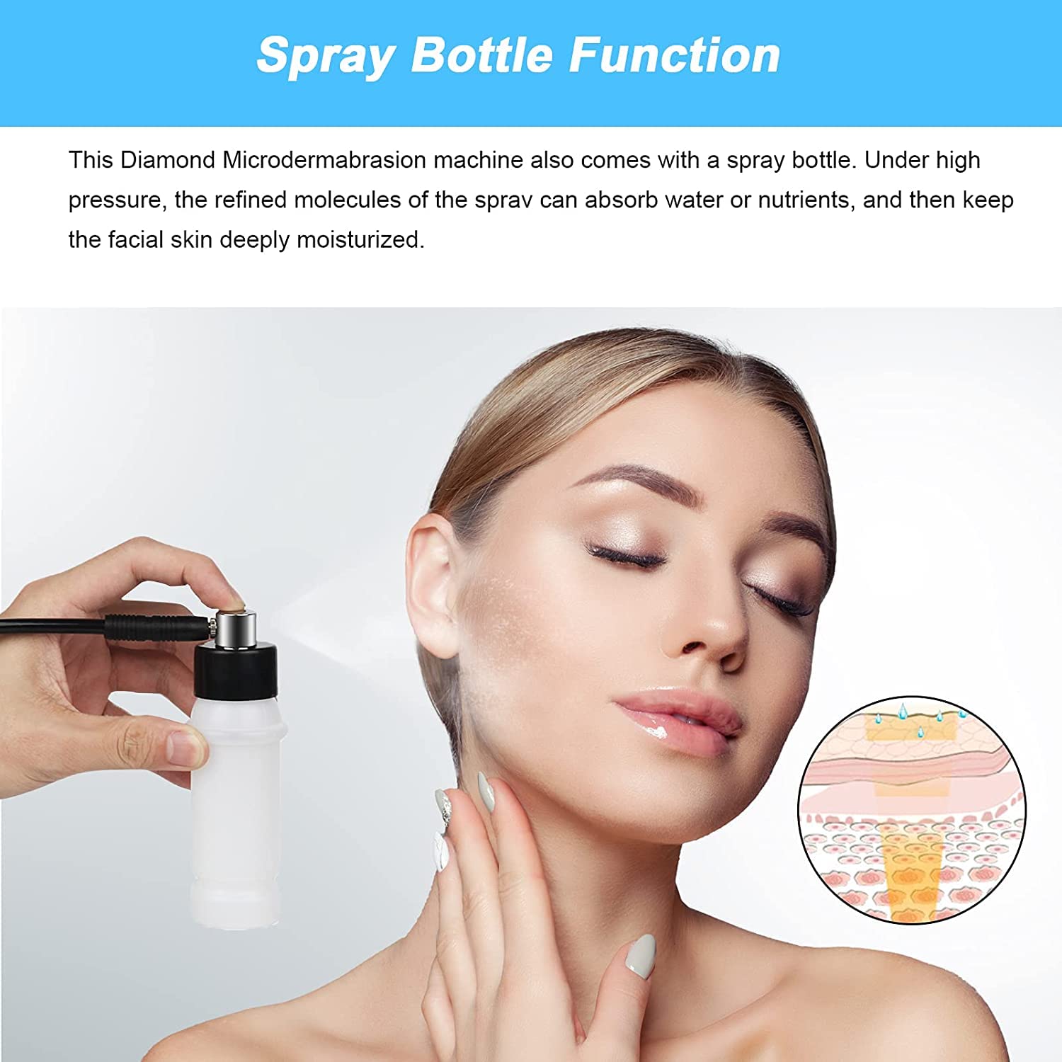 Professional 3-in-1 Diamond Microdermabrasion Machine with Vacuum Spray - Salon & Home Facial Care Device for Exfoliation, Blackhead Removal & Skin Rejuvenation | Perfect for Spa Treatments & At-Home Skincare Routines