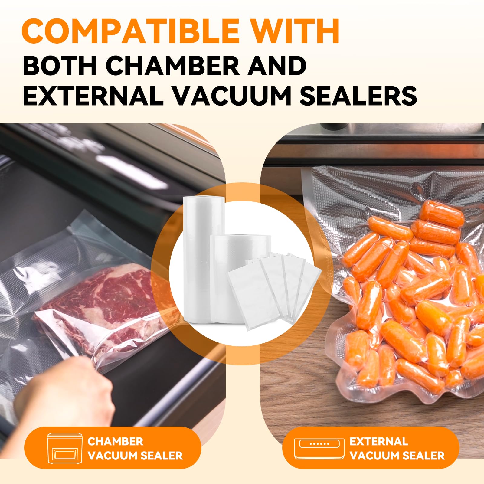 2024 New Vacuum Sealer Rolls - 6 Pack (8