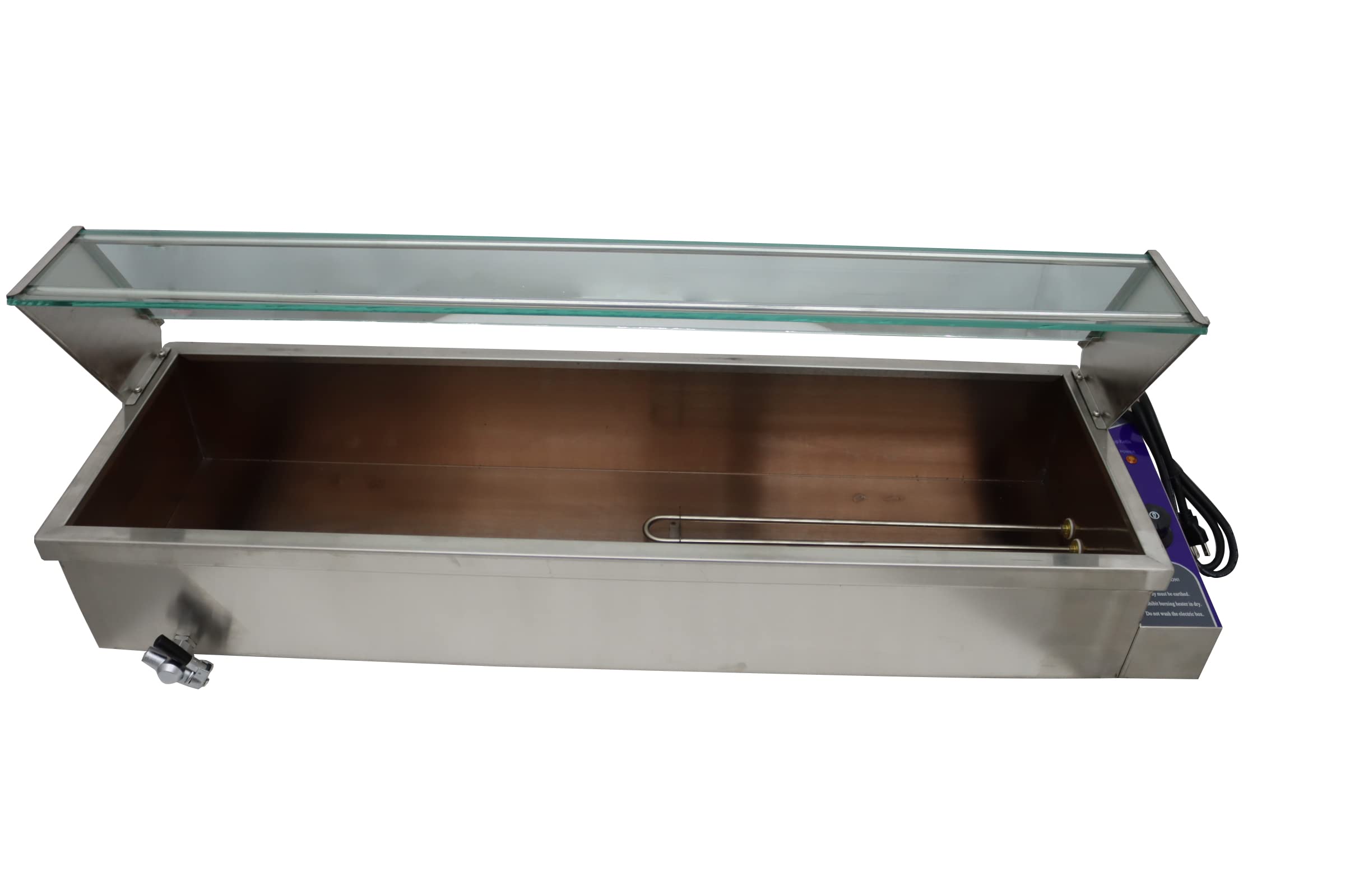INTSUPERMAI Commercial 6-Inch Deep Food Warmer - Countertop Bain Marie with Glass Shield (4 Pot, 110V) for Soup, Buffet & Canteen | Perfect for Restaurants, Catering & Steam Table Service