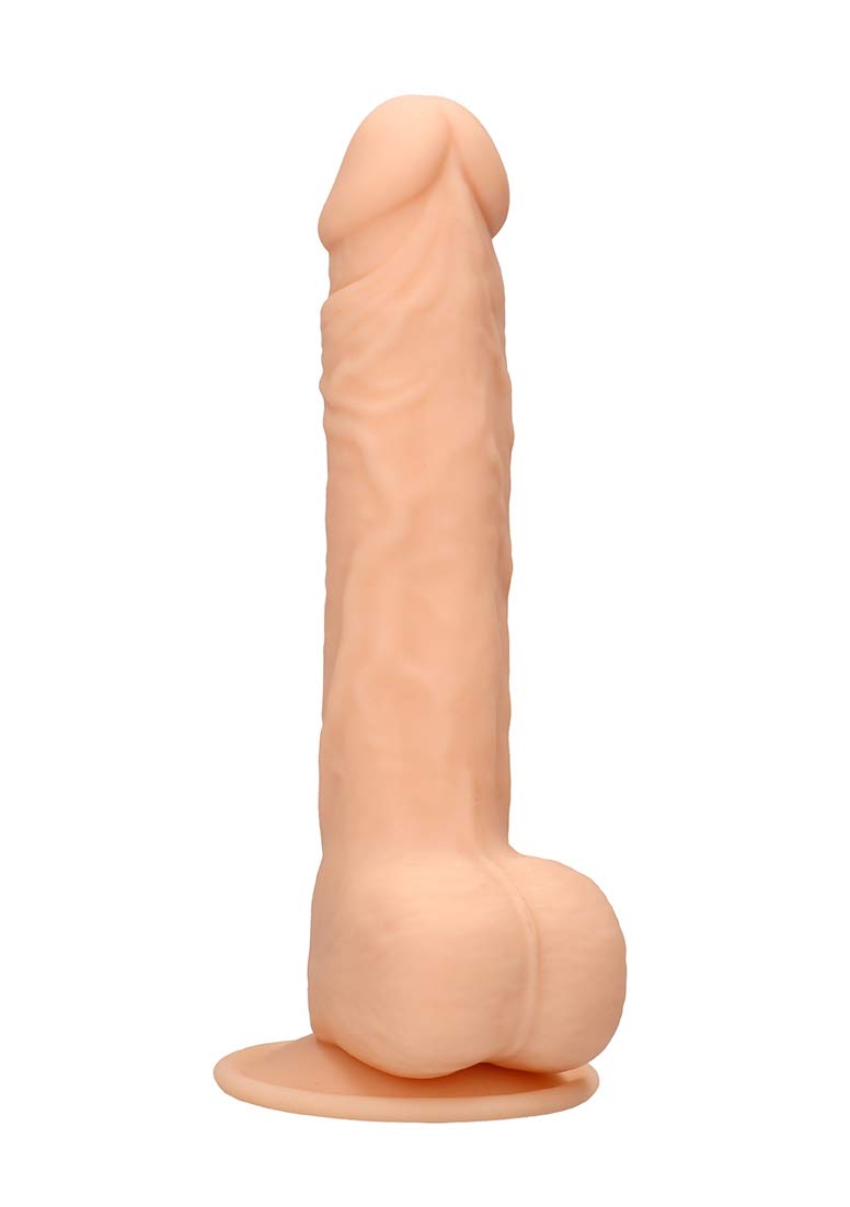 RealRock by Shots America - 9.5 Inch Realistic Silicone Dildo with Testicles - Soft Skin Feel - Body-Safe Adult Toy for Couples & Solo Play - Perfect for BDSM, Roleplay & Spicing Up Your Sex Life