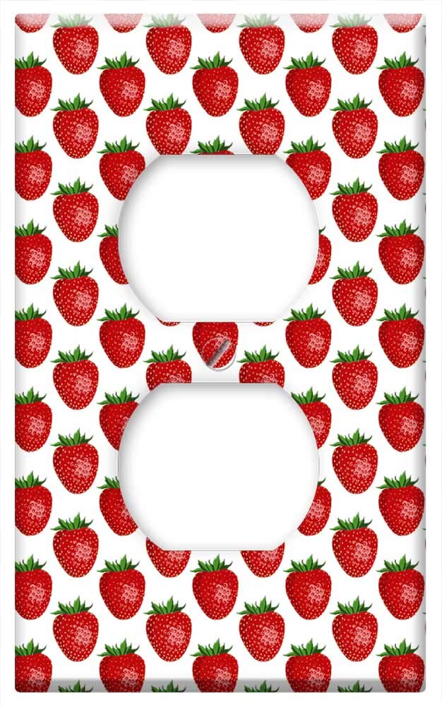 Colorful Shiny Switch Plate Outlet Cover - Durable Decorative Wall Plate for Kitchen, Bedroom, Bathroom - Perfect for Foodie & Cooking Enthusiasts (Fruit Design)