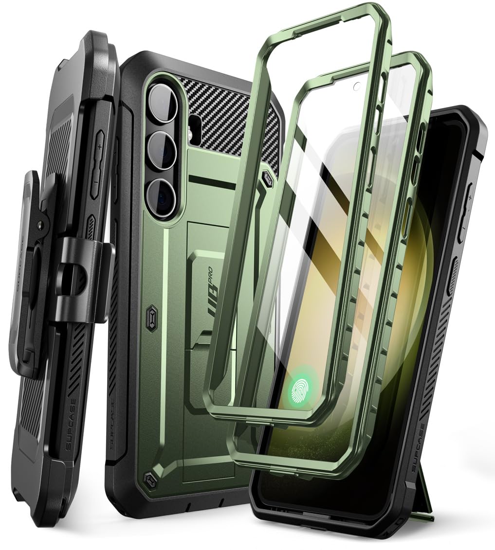 SUPCASE Unicorn Beetle Pro Rugged Case for Samsung Galaxy S24 5G (2024) - Heavy Duty Dual Layer Protection with Built-in Screen Protector, Kickstand & Belt Clip | Shockproof Cover for Outdoor, Work & Daily Use