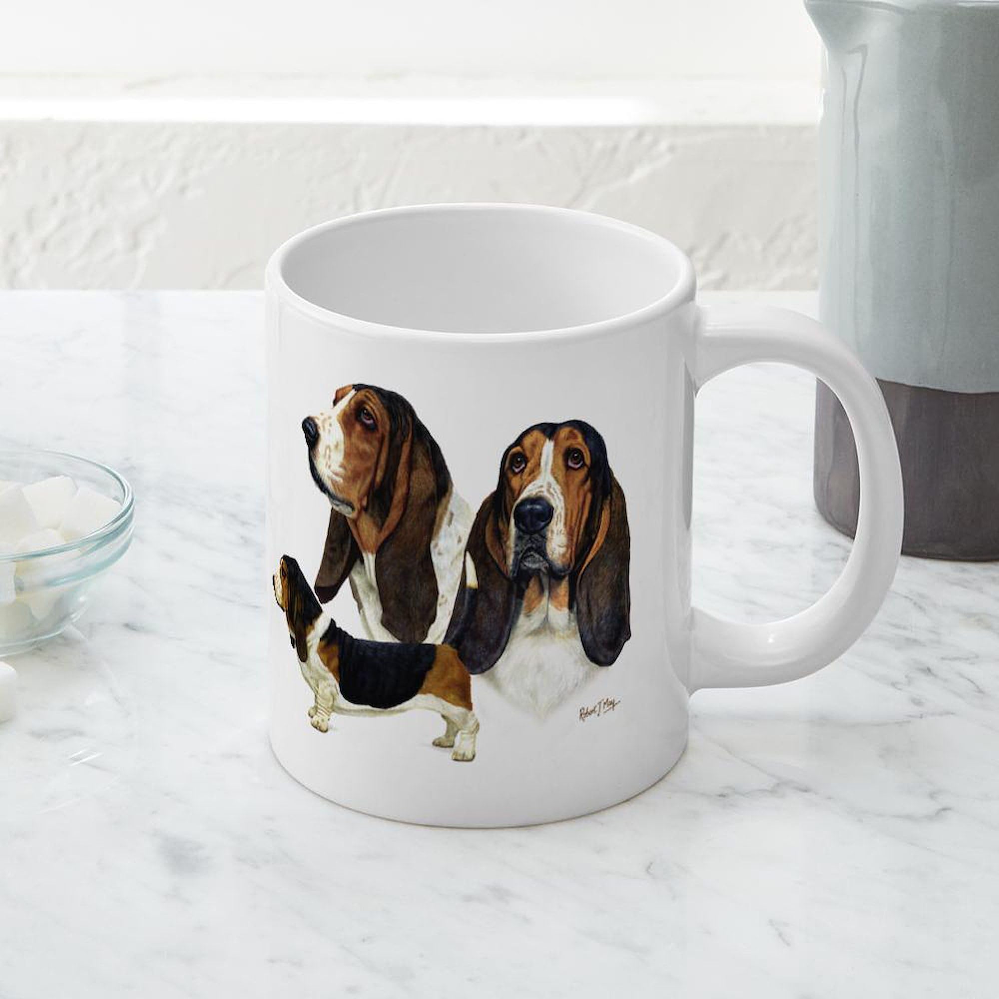 Basset Hound Coffee Mug - 20oz Large Ceramic Mega Mug for Tea & Hot Drinks - Perfect Gift for Dog Lovers & Home Office Use