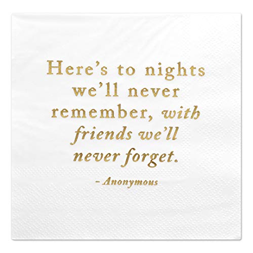 Gold 5x5 Here's to Nights Napkins 50-Pack