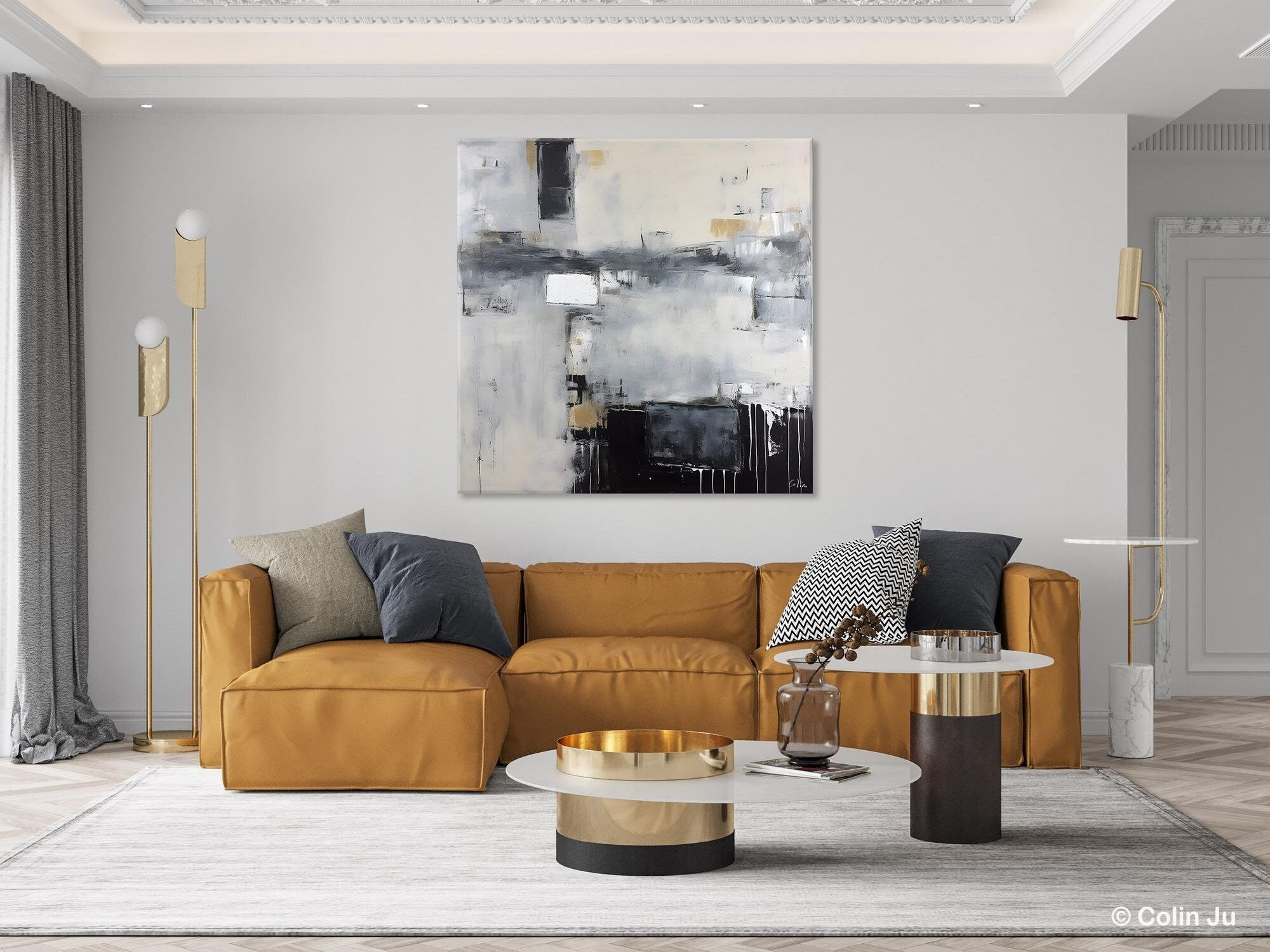 Abstract Canvas Wall Art for Living Room & Dining Room - Original Modern Acrylic Painting - Extra Large Contemporary Artwork - Perfect for Home Decor & Office Wall Decor