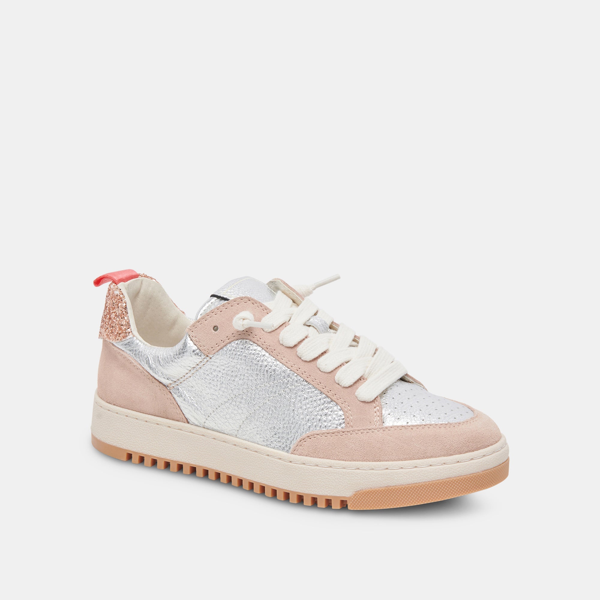 CALIL Women's Blush Multi Metallic Leather Sneakers - Stylish & Comfortable for Casual Wear, Work & Travel