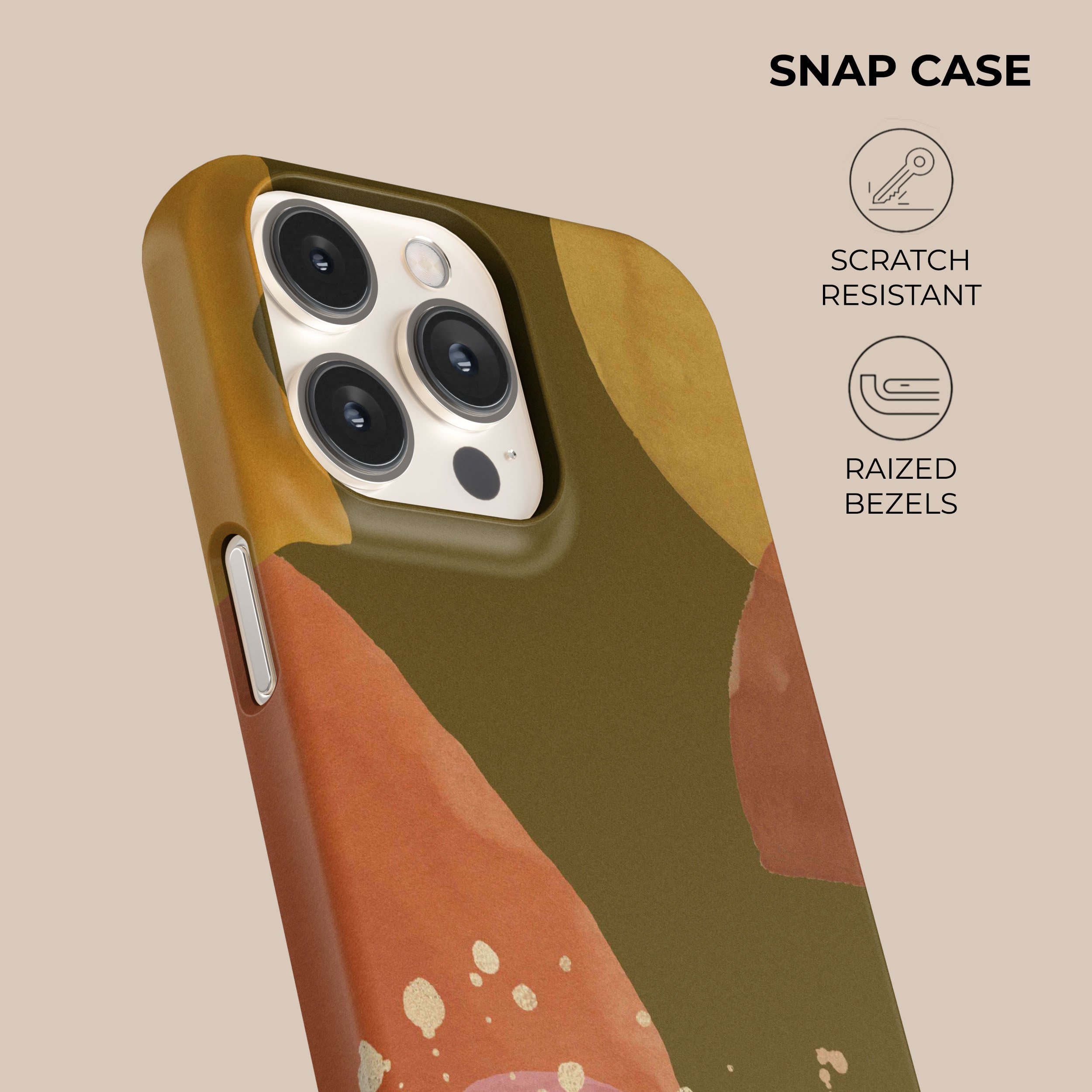 Olive Zen Watercolor Phone Case - Artistic Floral Design, Slim Protective Cover for iPhone & Samsung - Perfect for Everyday Use, Travel & Gifting