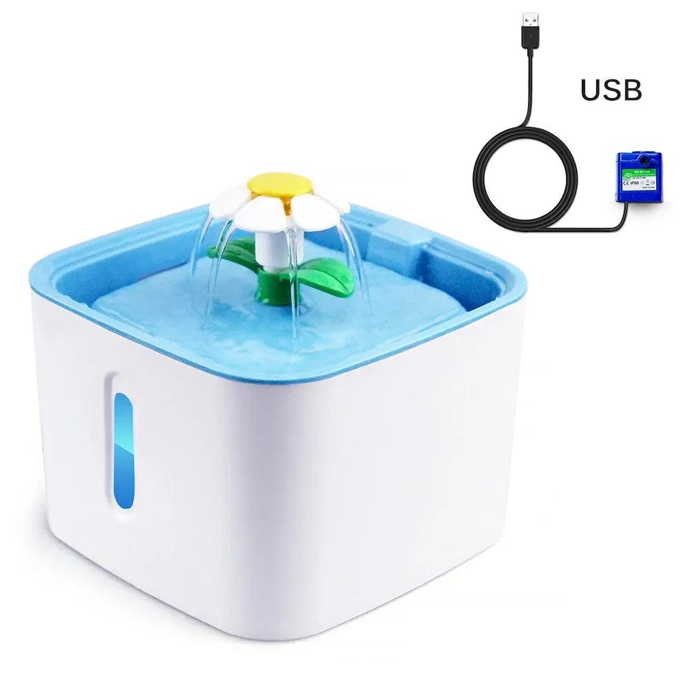 Automatic Pet Water Fountain - Flower Design for Cats & Dogs | Indoor Hydration Dispenser for Home & Office Use