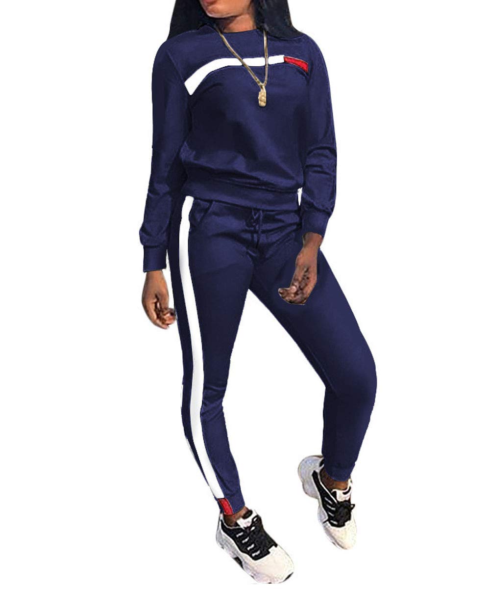 Apry 2-Piece Women's Sweatsuit Set - Crewneck Pullover & Long Sweatpants Tracksuit for Jogging, Lounge & Workout | Comfortable Casual Outfit for Running, Yoga, Gym & Home