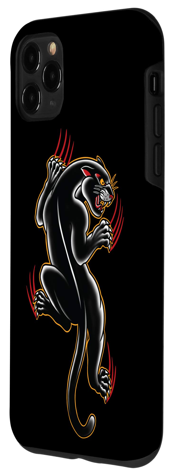 iPhone 11 Pro Max Case with Traditional Panther Tattoo Art - Vintage Old School Tattoo Design Protective Cover for Everyday Use & Style Statement