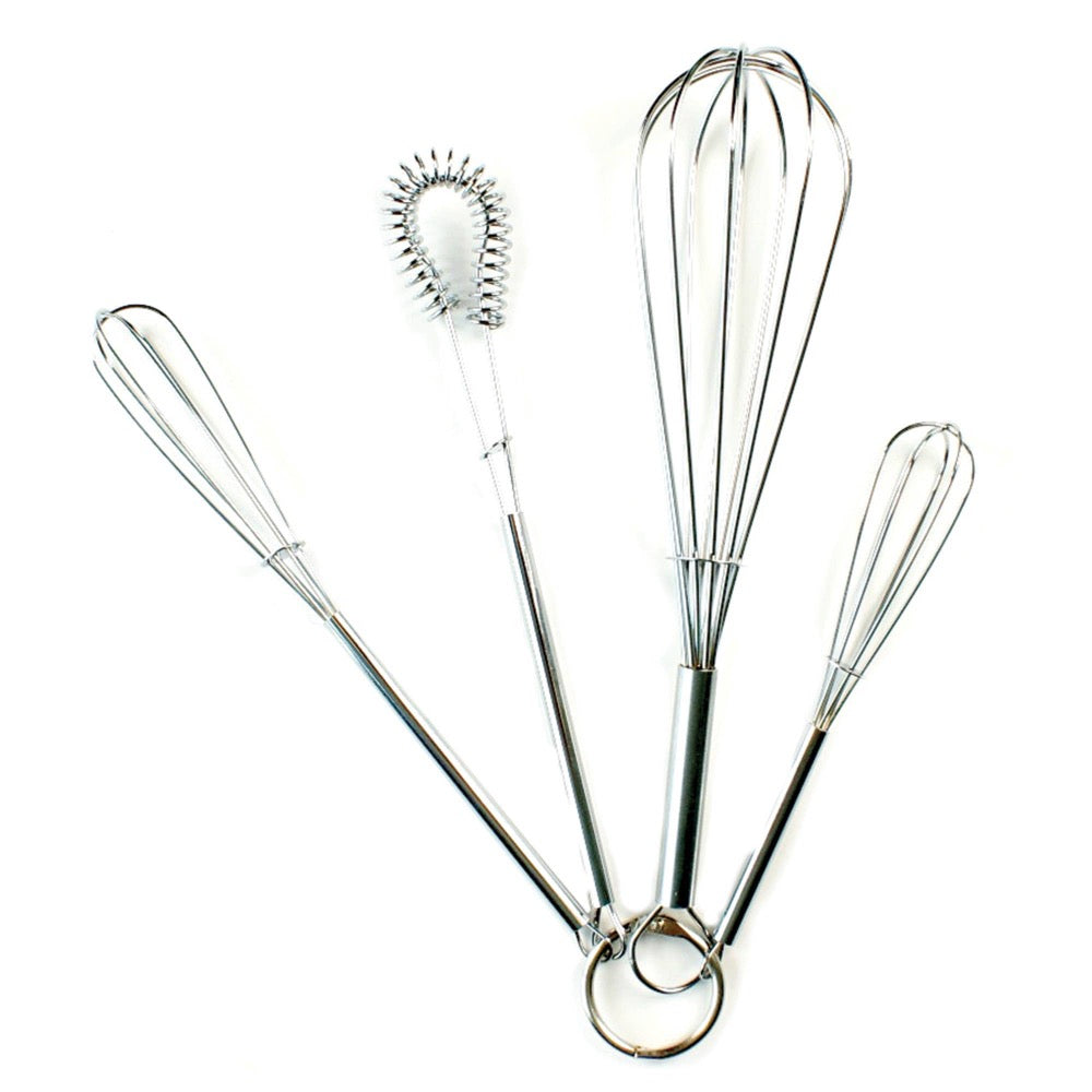4-Piece Mini Whisk Set for Baking, Cooking & Mixing - Perfect for Eggs, Sauces, Batters & Small Portions | Ideal for Home Chefs & Bakers