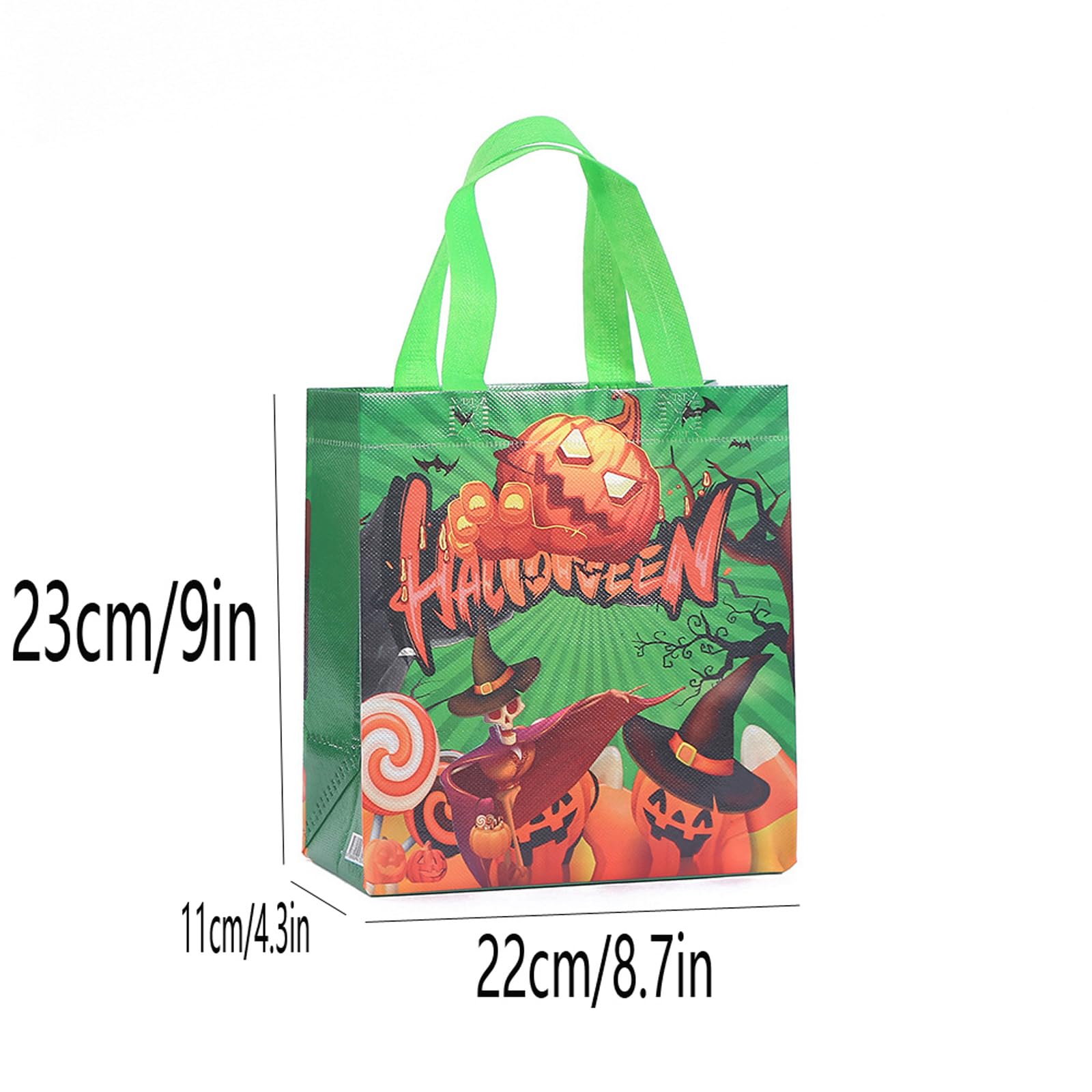 PIQIYA 12-Pack Halloween Non-Woven Reusable Gift Bags with Handles - Eco-Friendly Trick or Treat Party Favors for Kids, Classroom & Neighborhood Halloween Celebrations