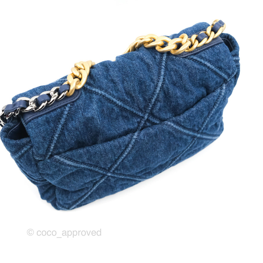 Chanel 19 Small Denim Mixed Hardware Flap Bag - Luxury Designer Handbag for Women | Perfect for Everyday Use, Date Night & Special Occasions