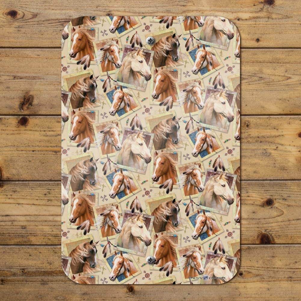 GRAPHICS & MORE Framed Horses Wall Art - Selfie Picture Pattern Decor for Home, Office & Business - Perfect for Western Decor, Cowboy Themed Rooms & Ranch Style Interiors