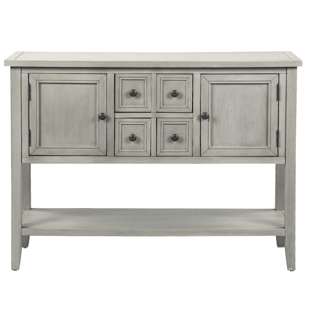 Merax Antique Gray Console Table with Storage Shelf - 15D x 46W x 34H - Entryway Table, Hallway Sofa Table, Living Room Sideboard & Kitchen Buffet for Home Decor