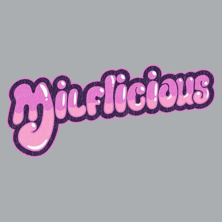 Women's Milflicious V-Neck T-Shirt - Soft Heather Gray Cotton Tee for Casual Wear & Everyday Outfits