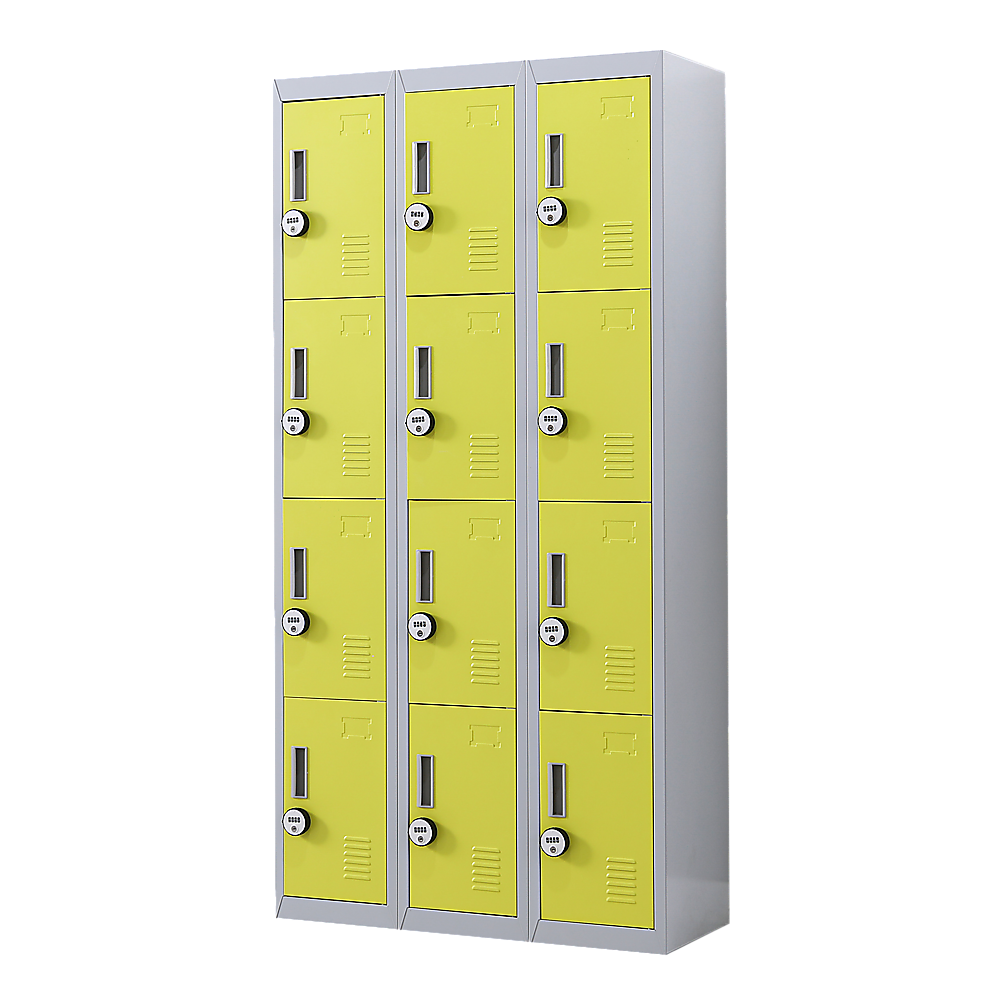 12-Door Locker with 4-Digit Combination Lock - Secure Storage for Office, Gym, Shed, School & Home - Ideal for Personal Belongings, Equipment & Valuables Protection