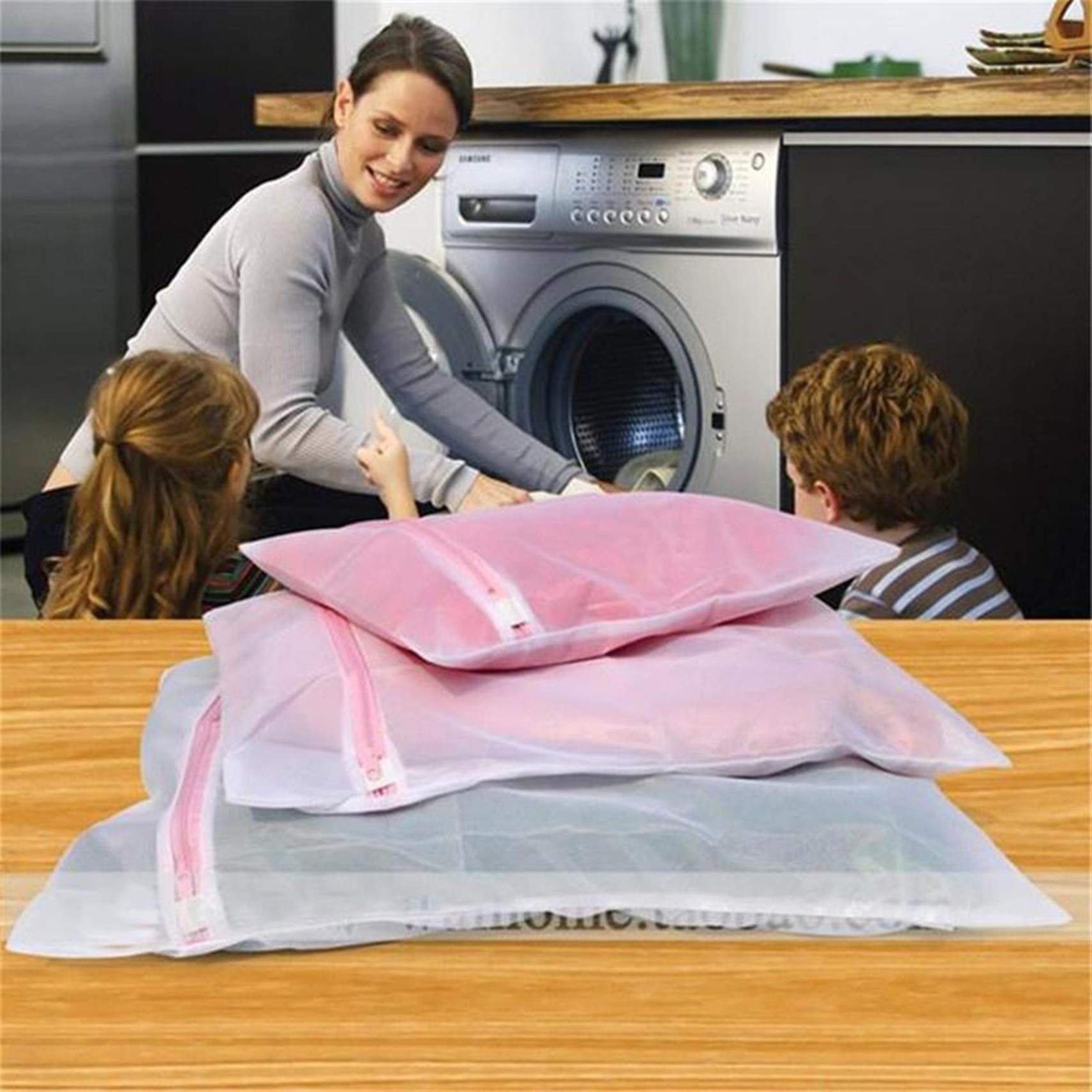 Mesh Laundry Bags for Delicates - 3 Pack Washable Lingerie Bags, Fine Mesh Washing Bags for Bras, Underwear, Socks & Baby Clothes - Perfect for Travel & Home Laundry Care
