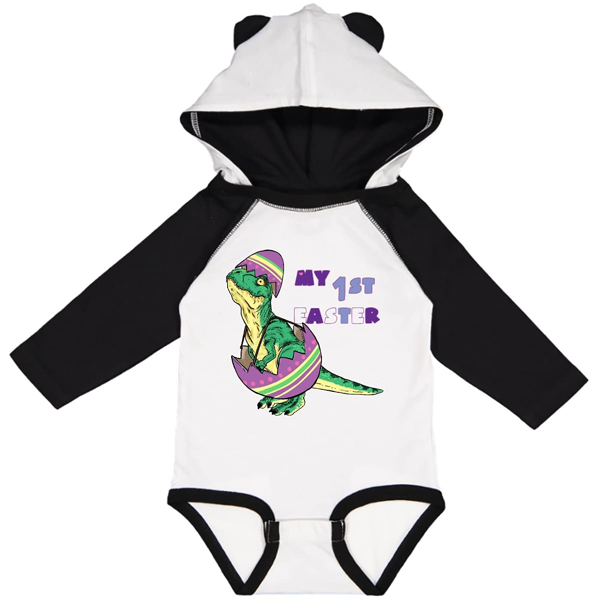 Inktastic My 1st Easter Baby Tyrannosaurus Rex Dinosaur Egg Print Long Sleeve Creeper - Cute Dino Outfit for Easter Photo Shoots & Holiday Celebrations