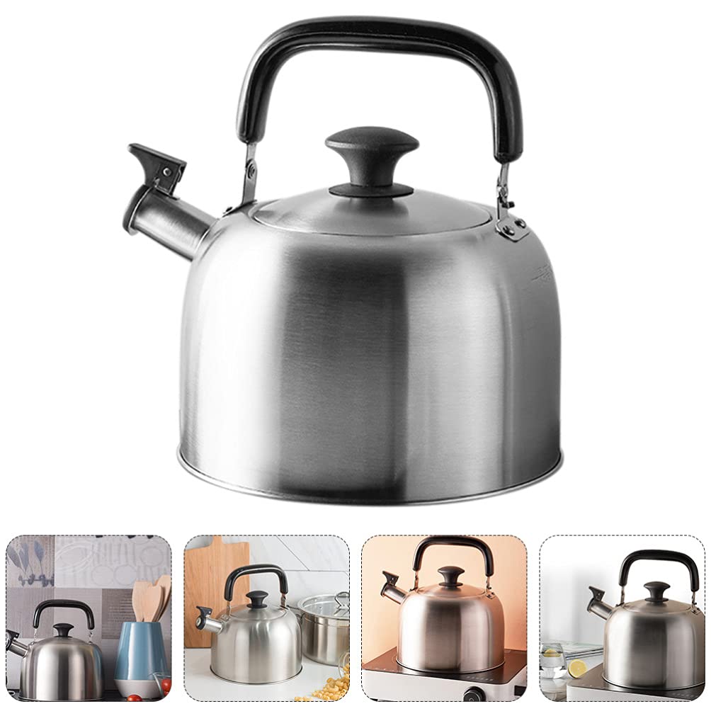 1pc Stainless Steel Whistling Tea Kettle - Portable & Durable for Home, Camping, Office - Perfect for Boiling Water, Making Tea, Coffee & Hot Beverages