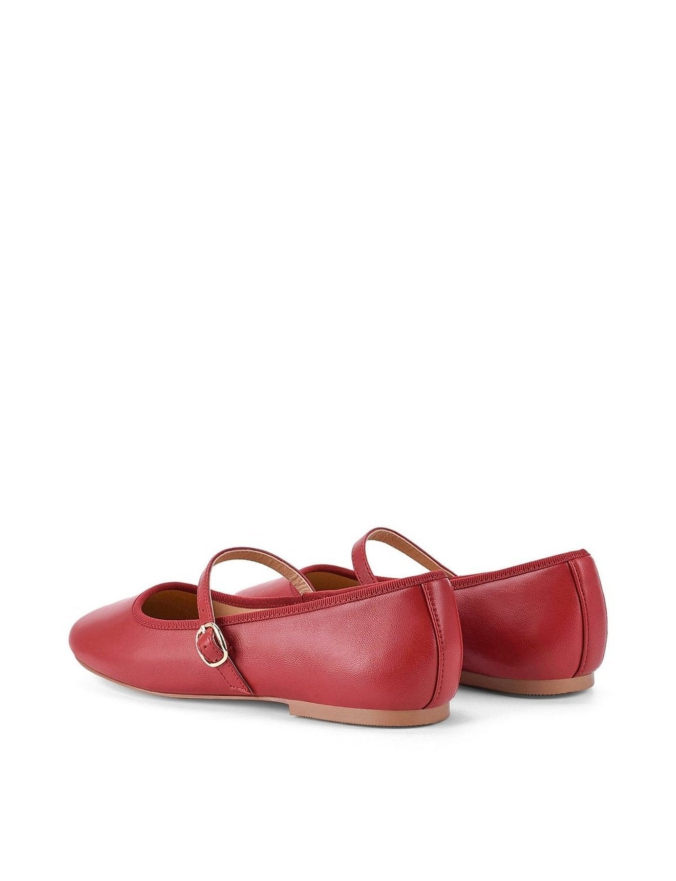 Bailey Flats Red Leather Women's Shoes - Comfortable & Stylish for Casual Wear, Office, and Everyday Outfits