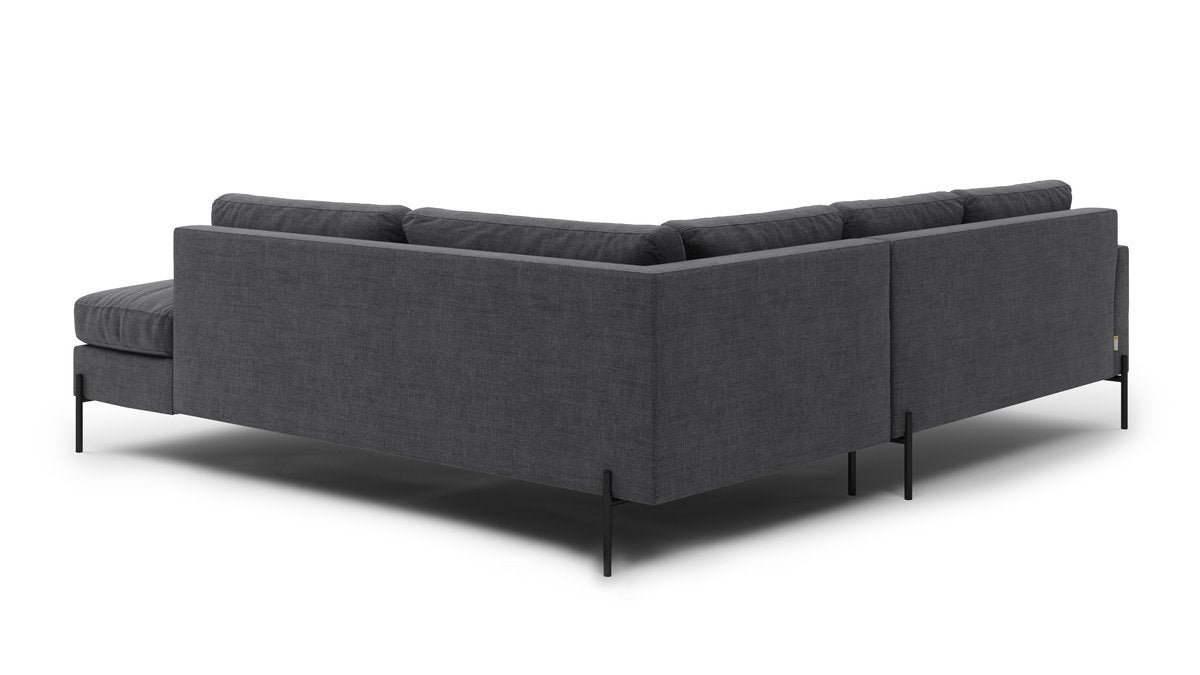 Stylish Catwalk Sectional Sofa with Bumper - Modern L-Shaped Couch for Living Room, Family Room & Home Theater