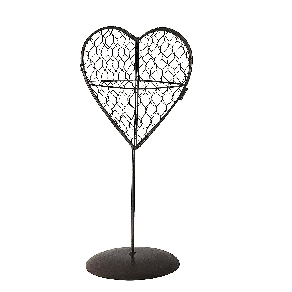 Heart-Shaped Iron Wire Succulent Planter Stand - 17cm Tall Plant Holder for Indoor & Outdoor Decor | Perfect for Home, Office, and Garden Display