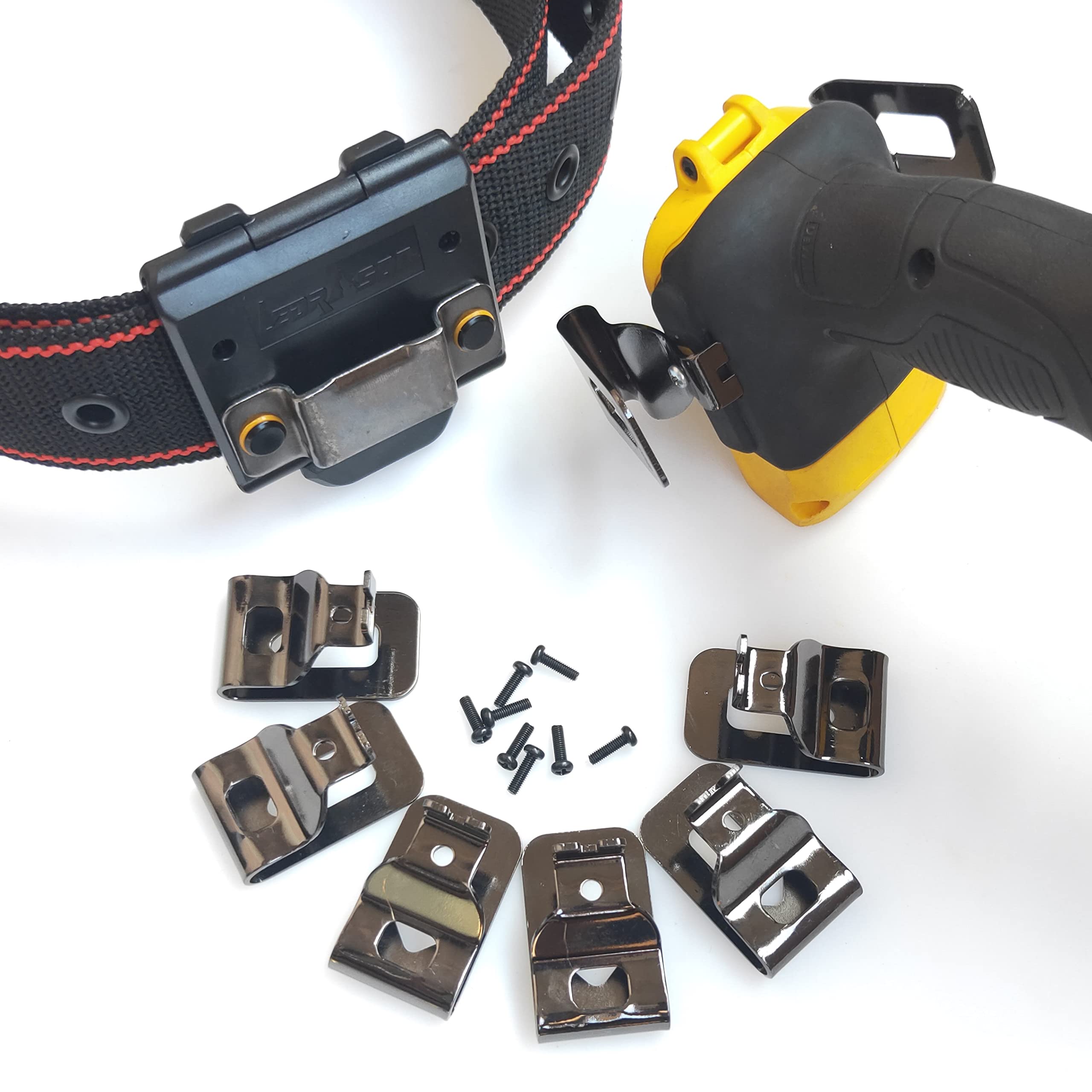 **Heavy Duty Tape Measure Holder & Drill Holster - Tactical Cordless Tool Belt Clip with Hook - Compact Electrician Tool Pouch for DIY, Construction & Home Improvement**
