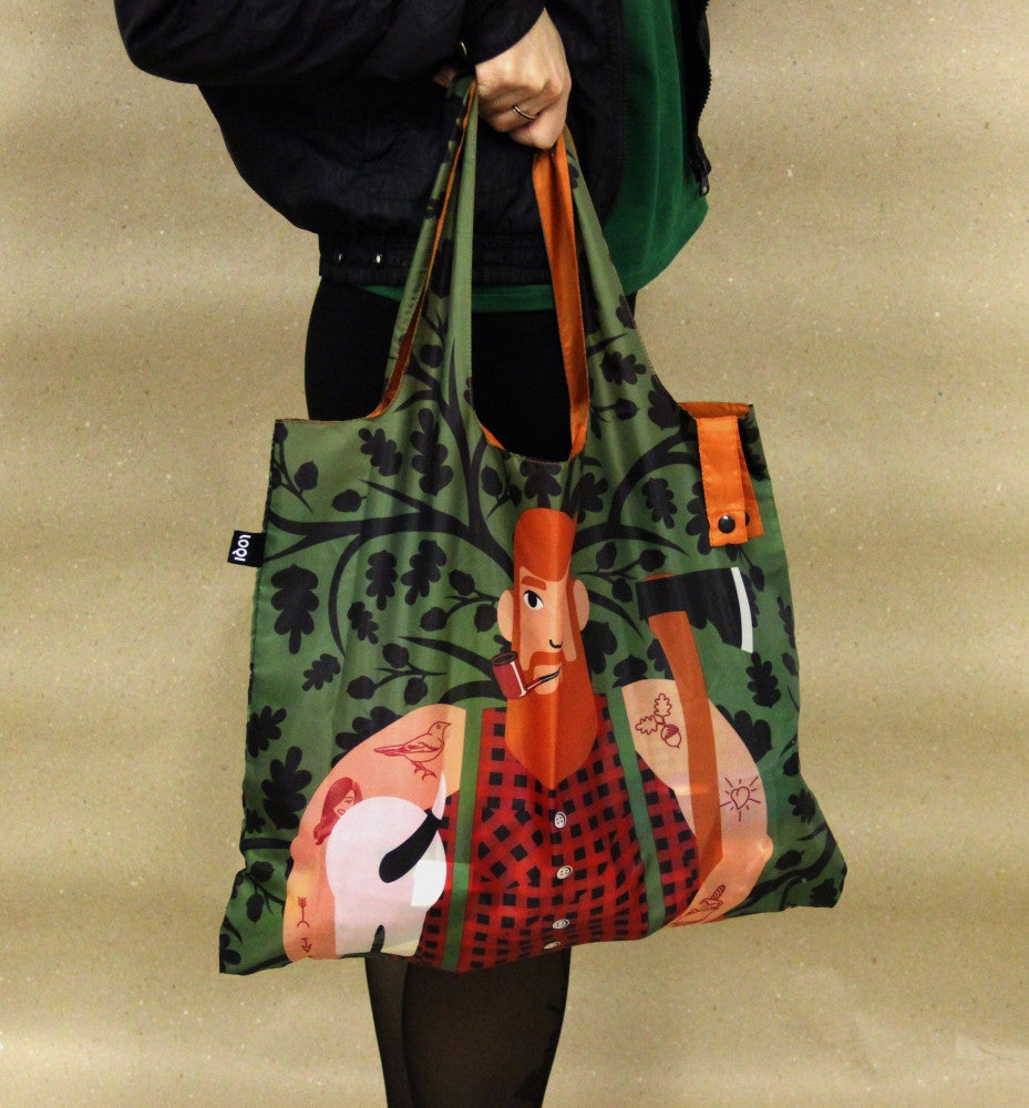 LOQI COOL PEOPLE Collection Tote Bag by Cristina Caramida - Stylish Reusable Shopping Bag for Groceries, Beach & Daily Use
